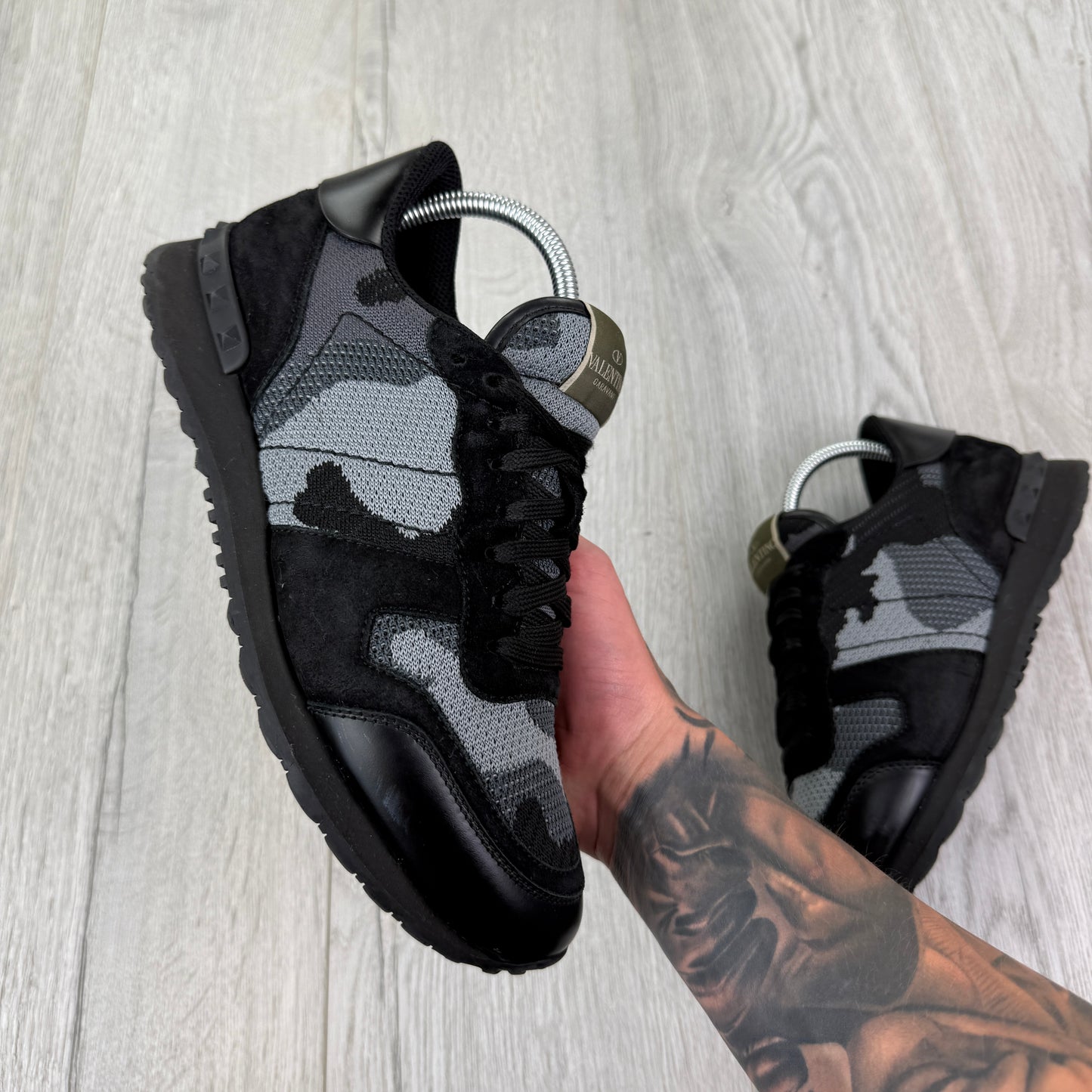 Valentino Men’s Black Camo Mesh Rockrunner