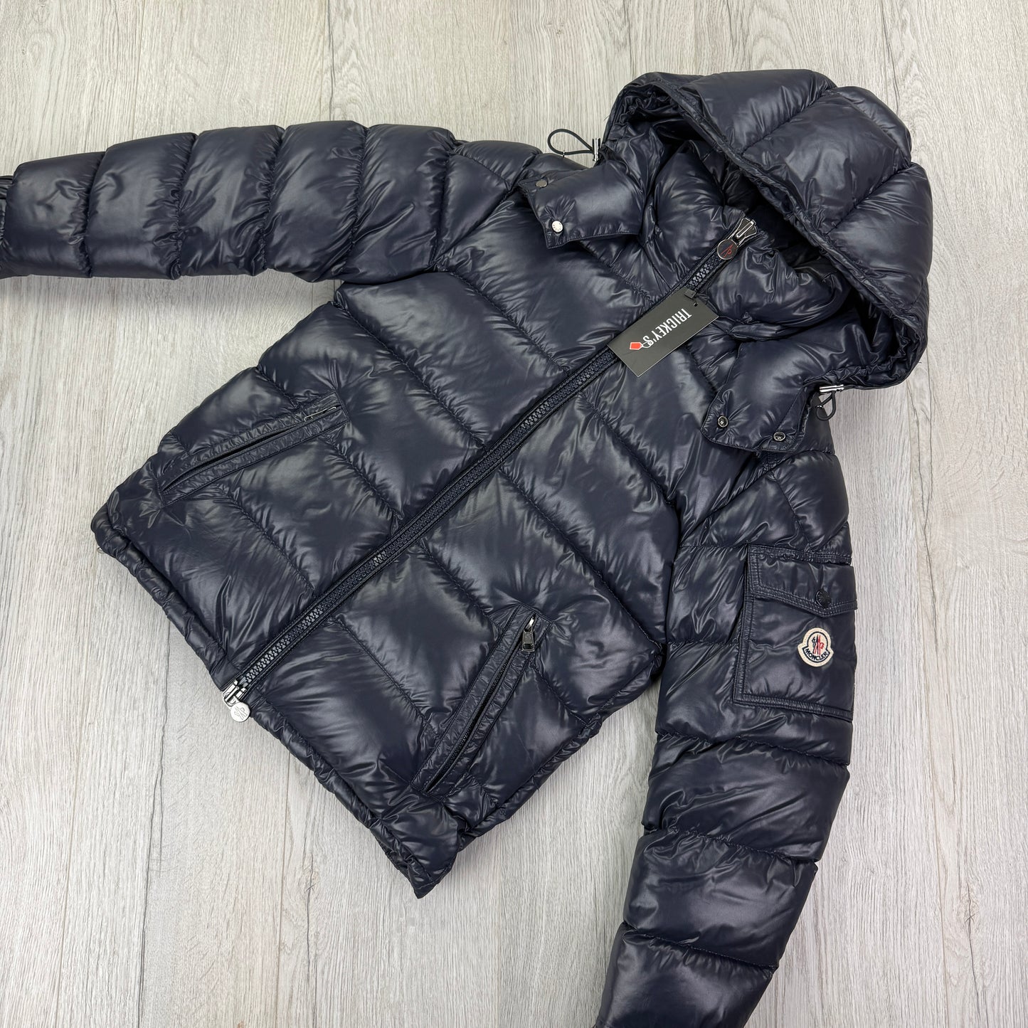 Moncler Men’s Navy Maya Zip-up Down Jacket - Size 0