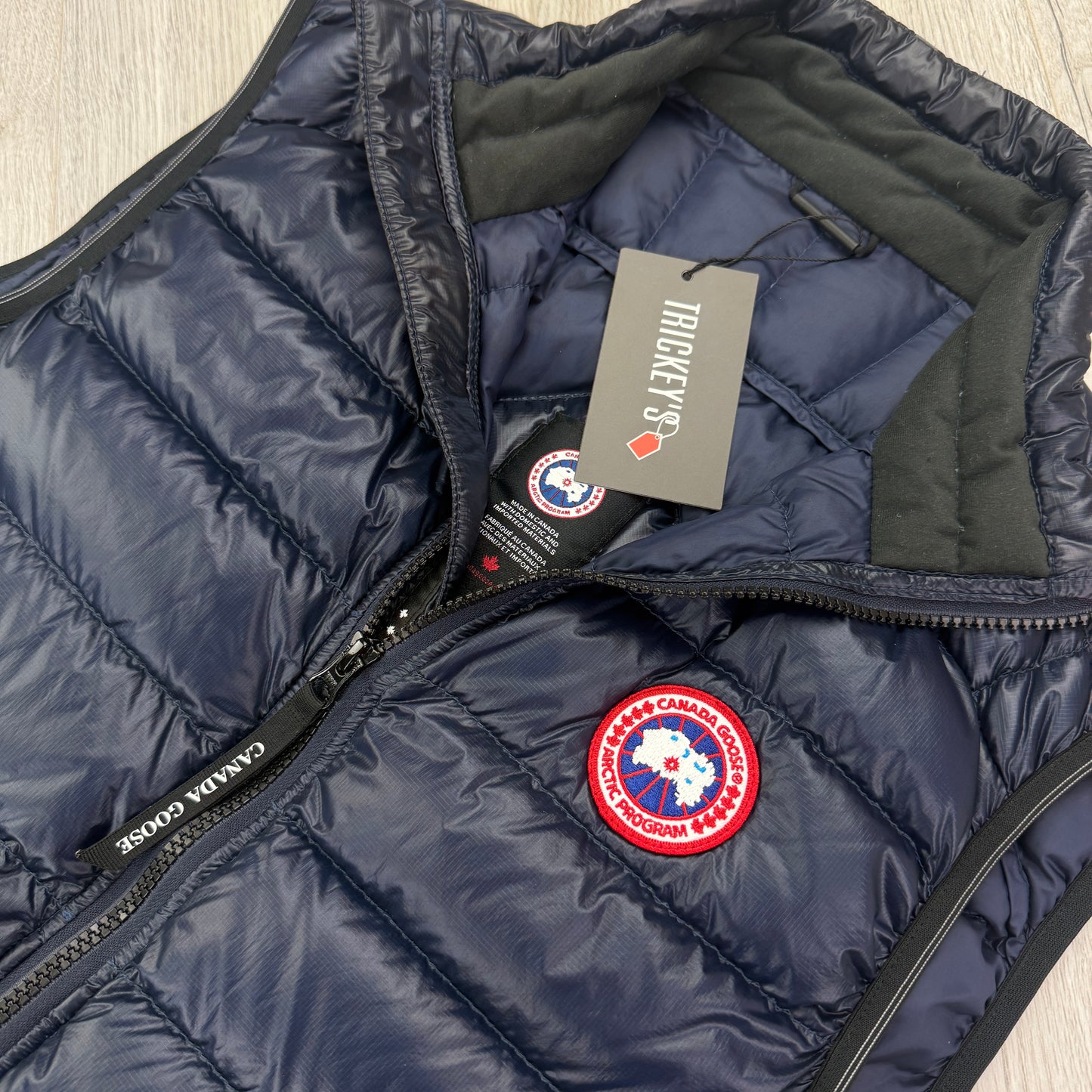 Canada Goose Men’s Navy Zip-up Hybridge Vest Gilet - Small