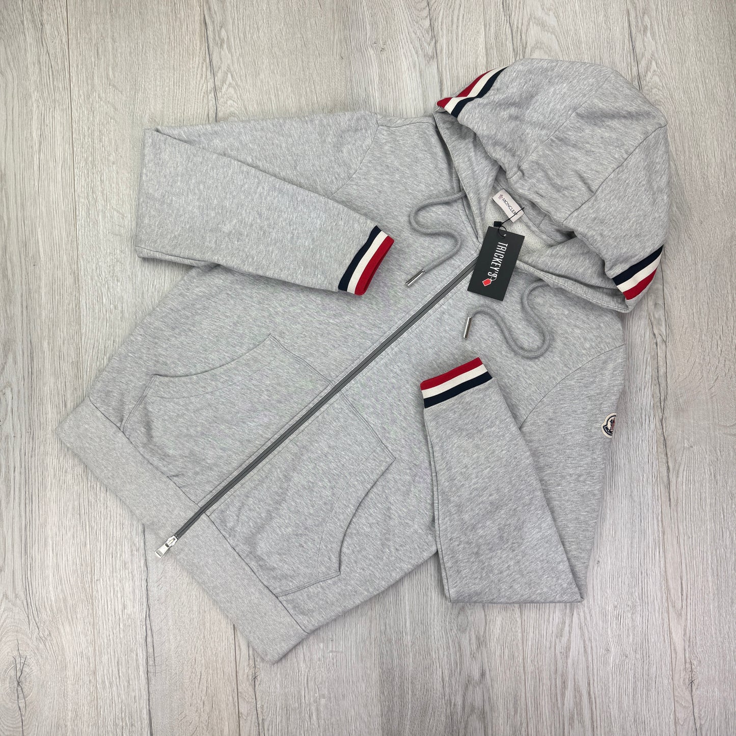 Moncler Men’s Maglia Zip-up Grey Hoodie - Medium