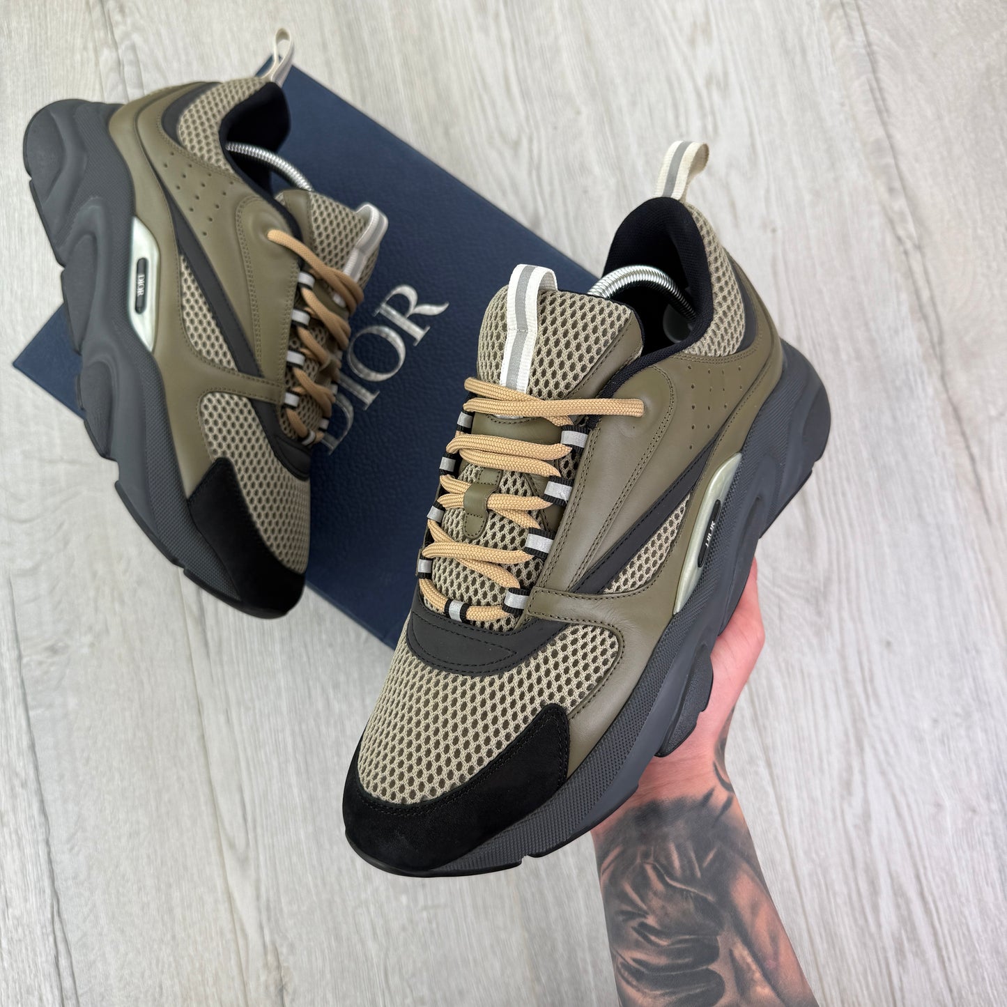 Dior B22 Men’s Khaki Grey Runners - 42 (Uk 7.5)