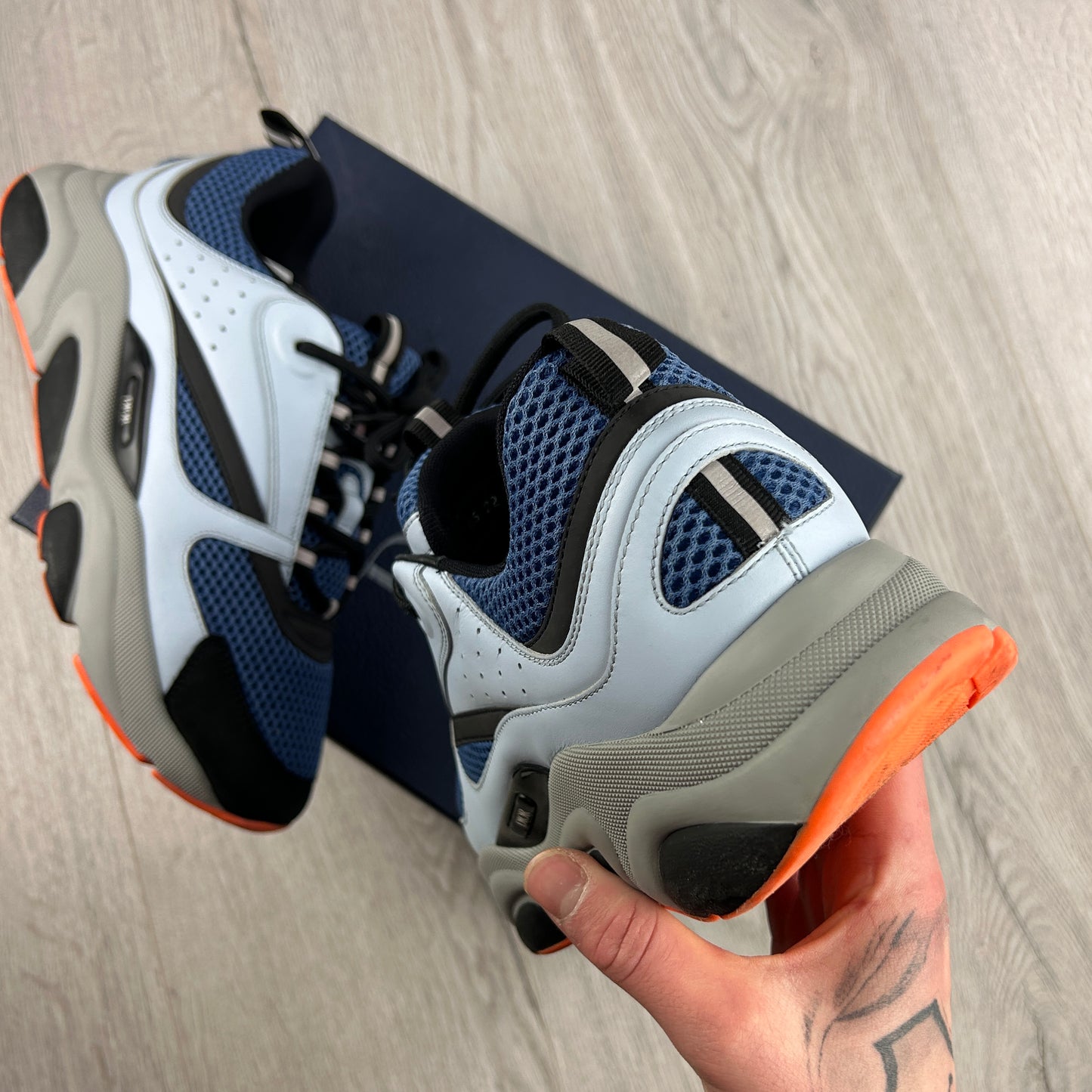 Dior B22 Light Blue Runners Orange Bottom - 41 (Fit Uk 7)