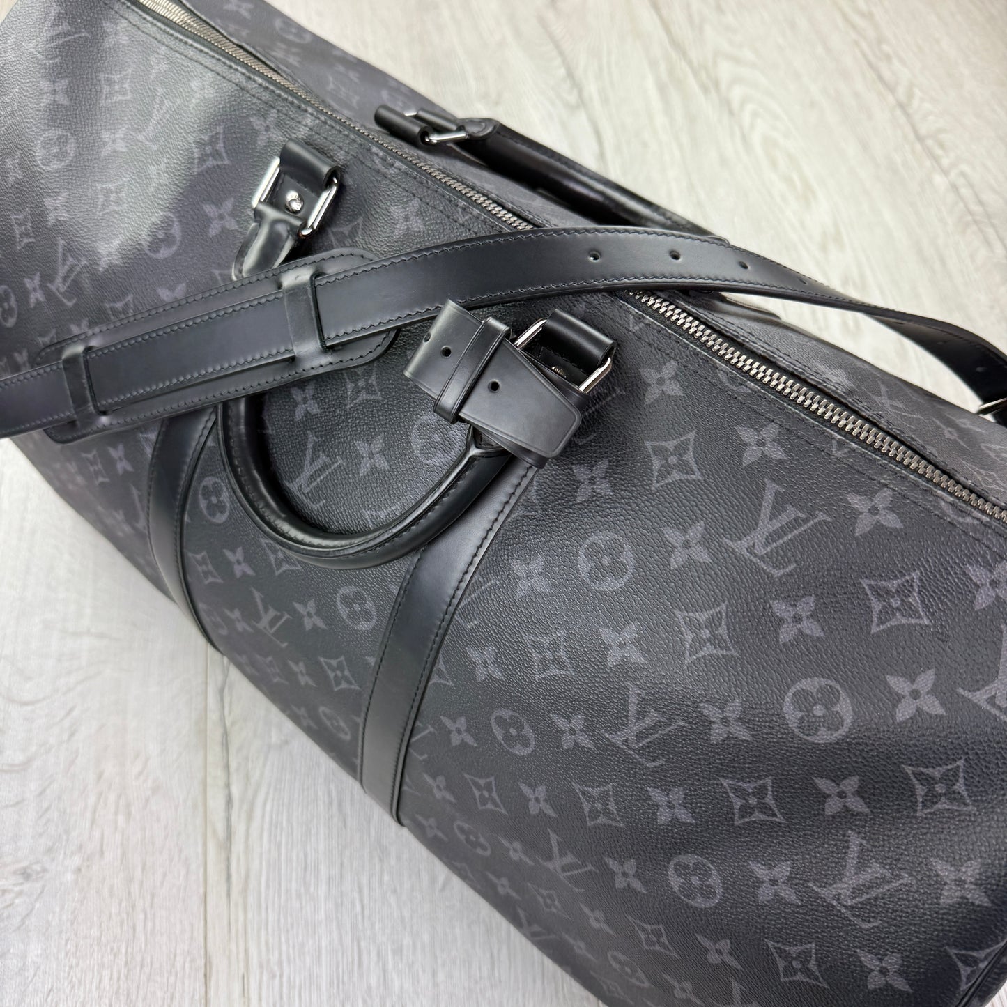 Louis Vuitton Men’s Black Monogram Keepal Bag - 55