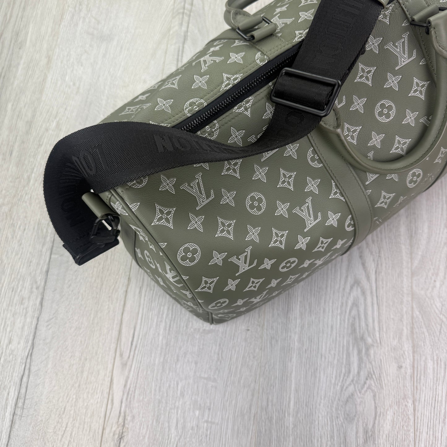 Louis Vuitton Monogram Shadow Green Keepall Bandoulière 50 Bag