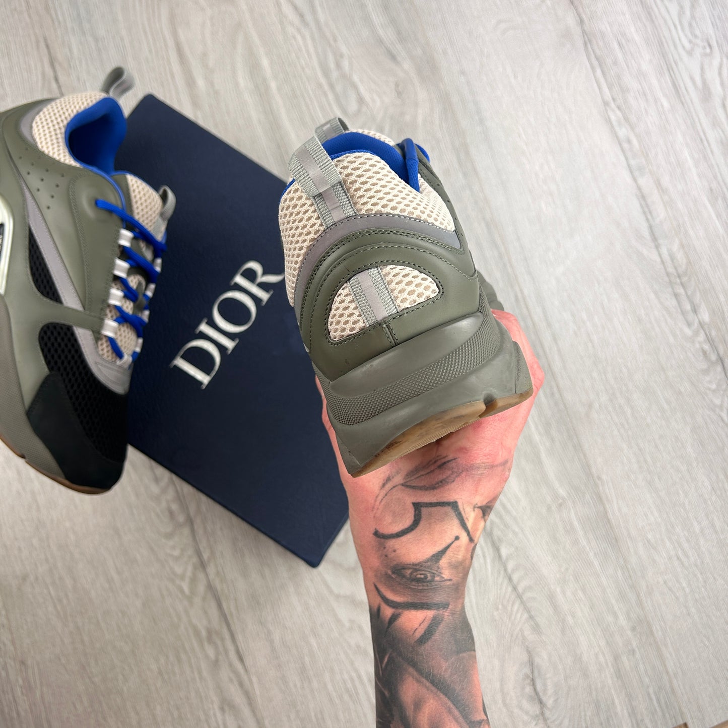 Dior B22 Men’s Khaki Green & Blue Trainers - 45 (Uk 10/10.5)