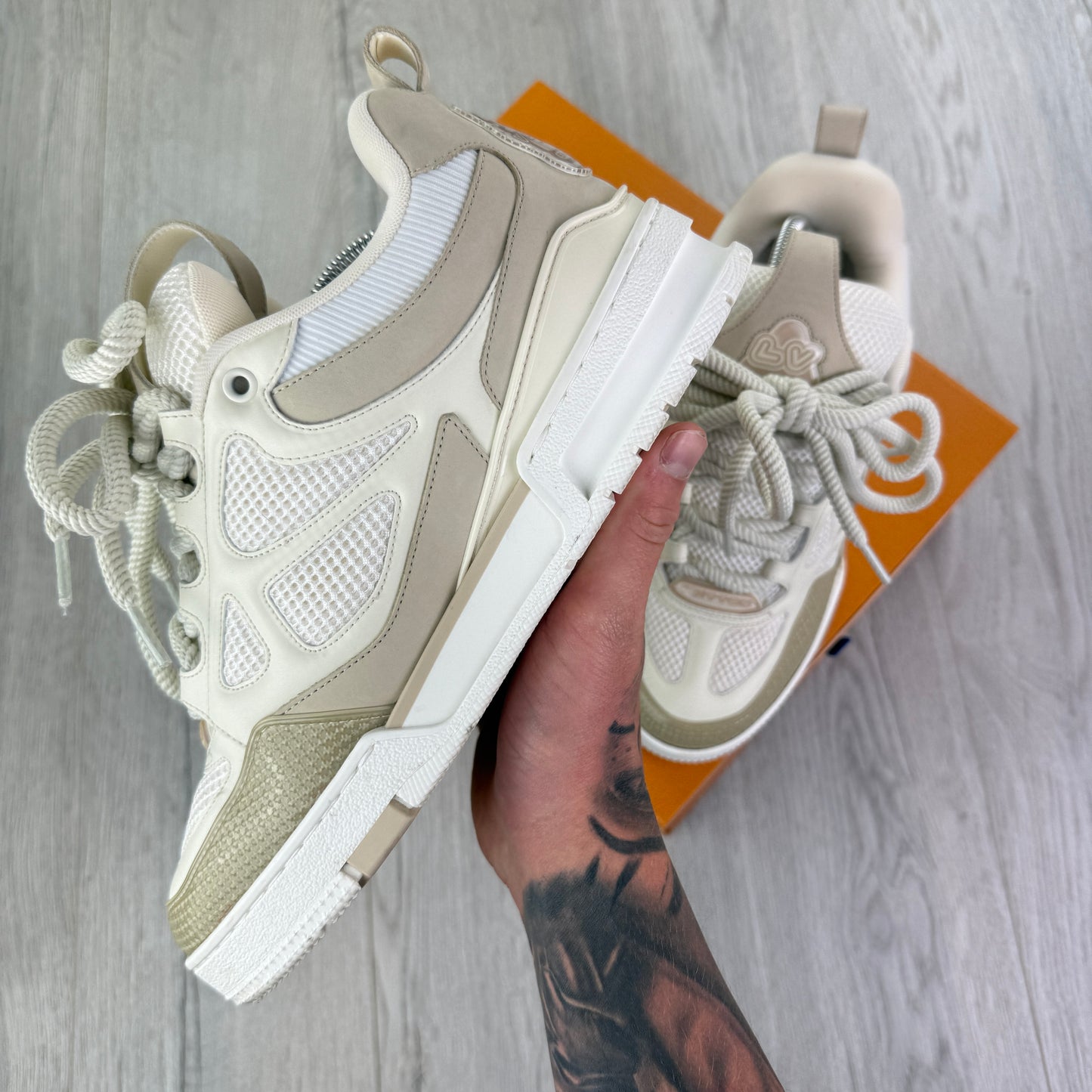 Louis Vuitton Men’s Beige Skate Trainers - Uk 7 (Fit 8)