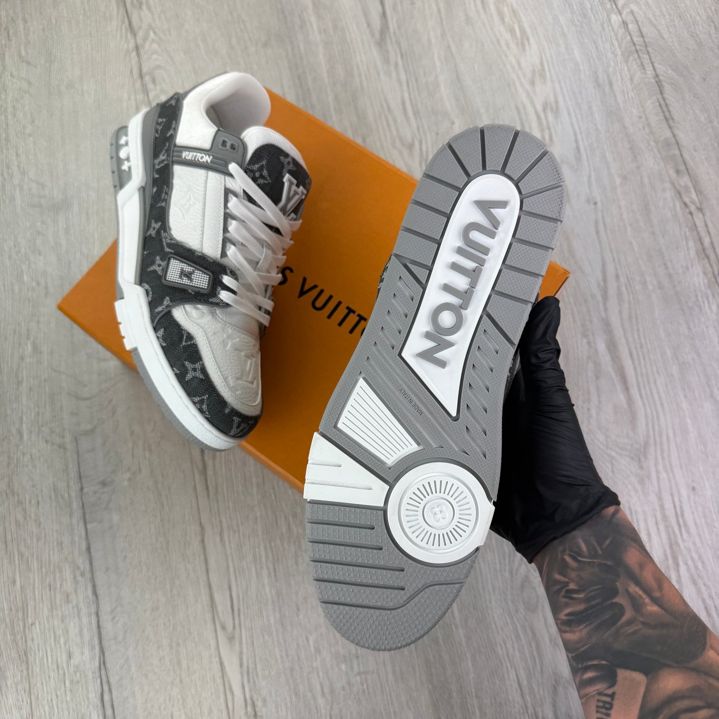 Louis Vuitton Men’s Grey White Sneakers - Uk 9 (Fit 10)