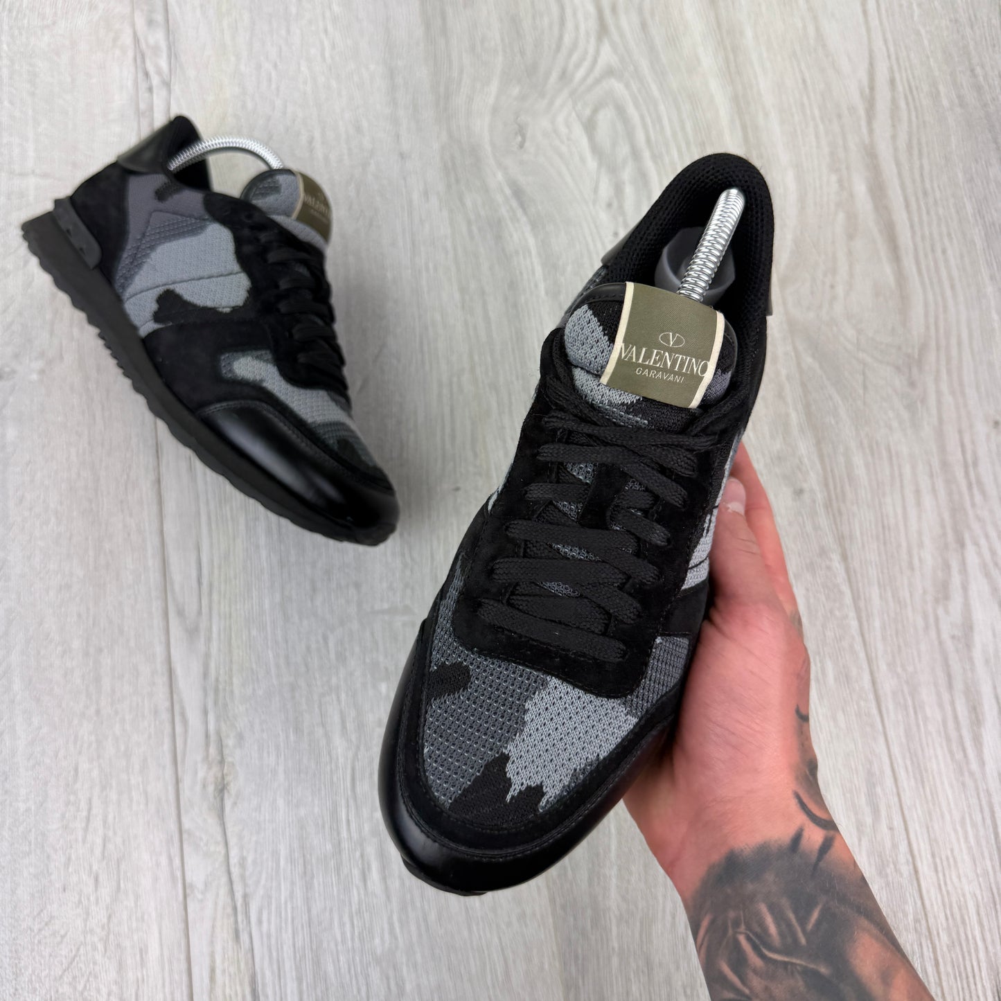 Valentino Men’s Black Camo Mesh Rockrunner