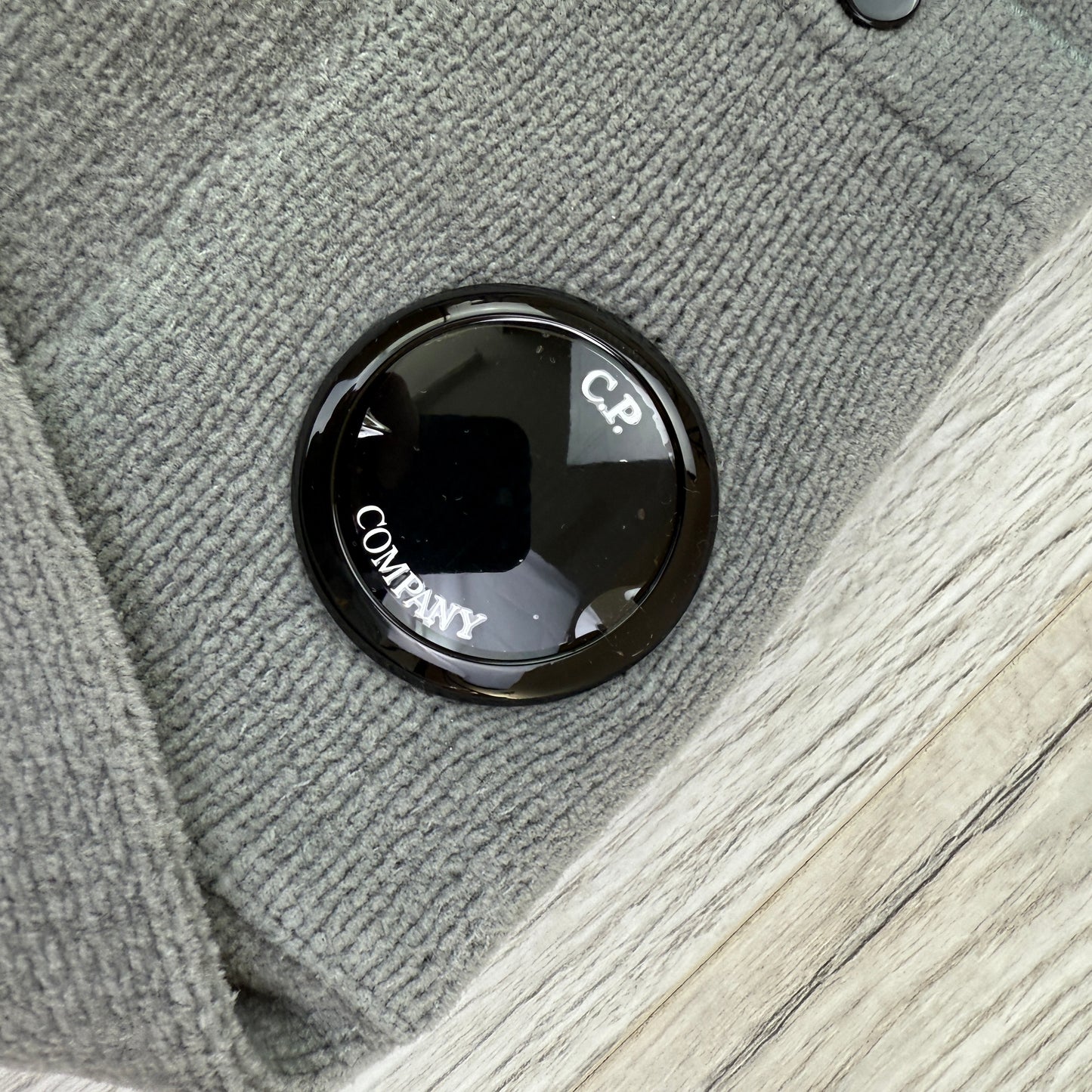 Cp Company Men’s Grey Knitted 1/4 Button Up Sweatshirt