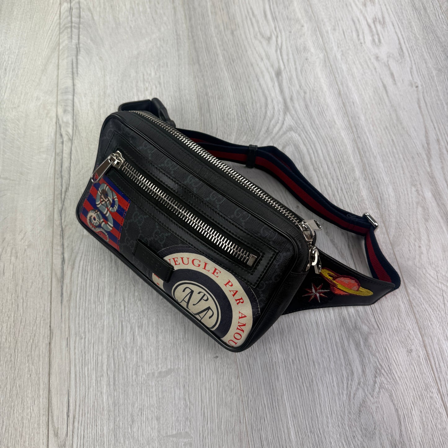 Gucci Men’s GG Black Belt Bag Supreme Patch