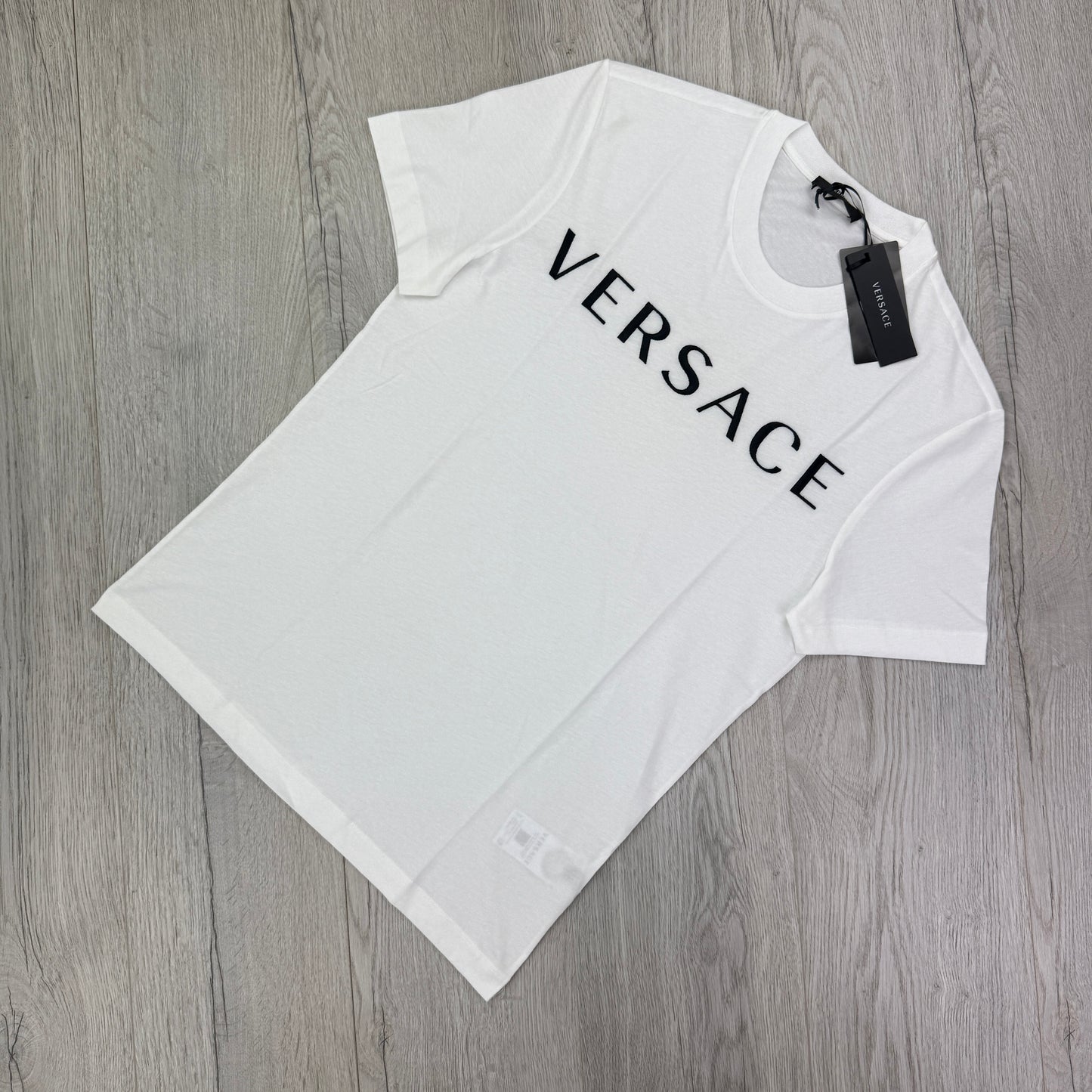 Versace Men’s White T-shirt Embroidered Logo