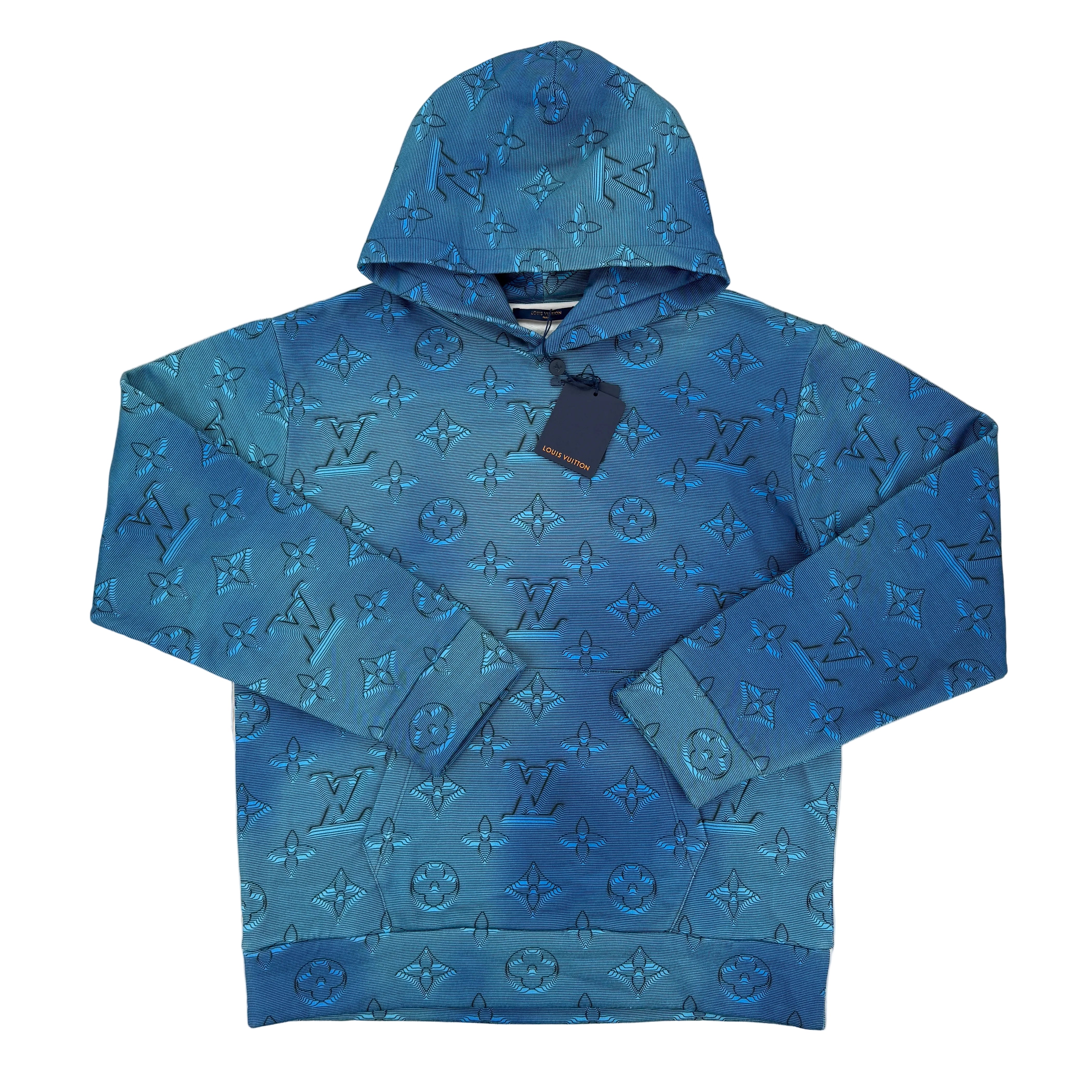 Louis Vuitton Men's Blue 3D Illusion 2054 Pullover Hoodie