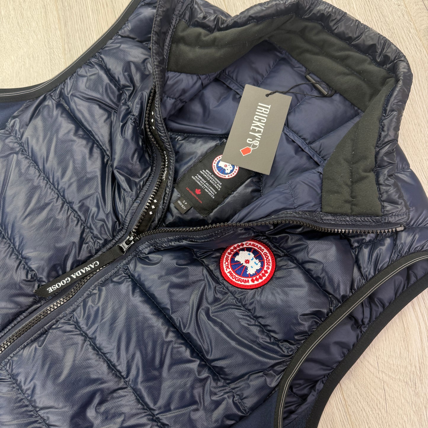 Canada Goose Men’s Navy Zip-up Hybridge Vest Gilet - Small