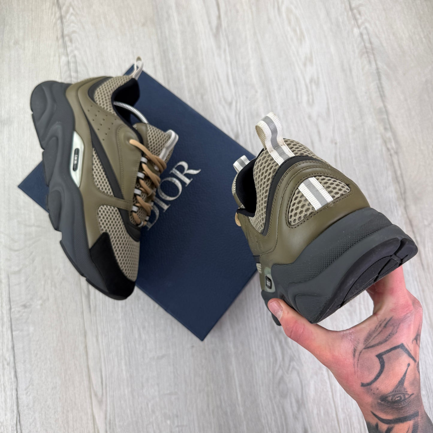Dior B22 Men’s Khaki Grey Runners - 42 (Uk 7.5)