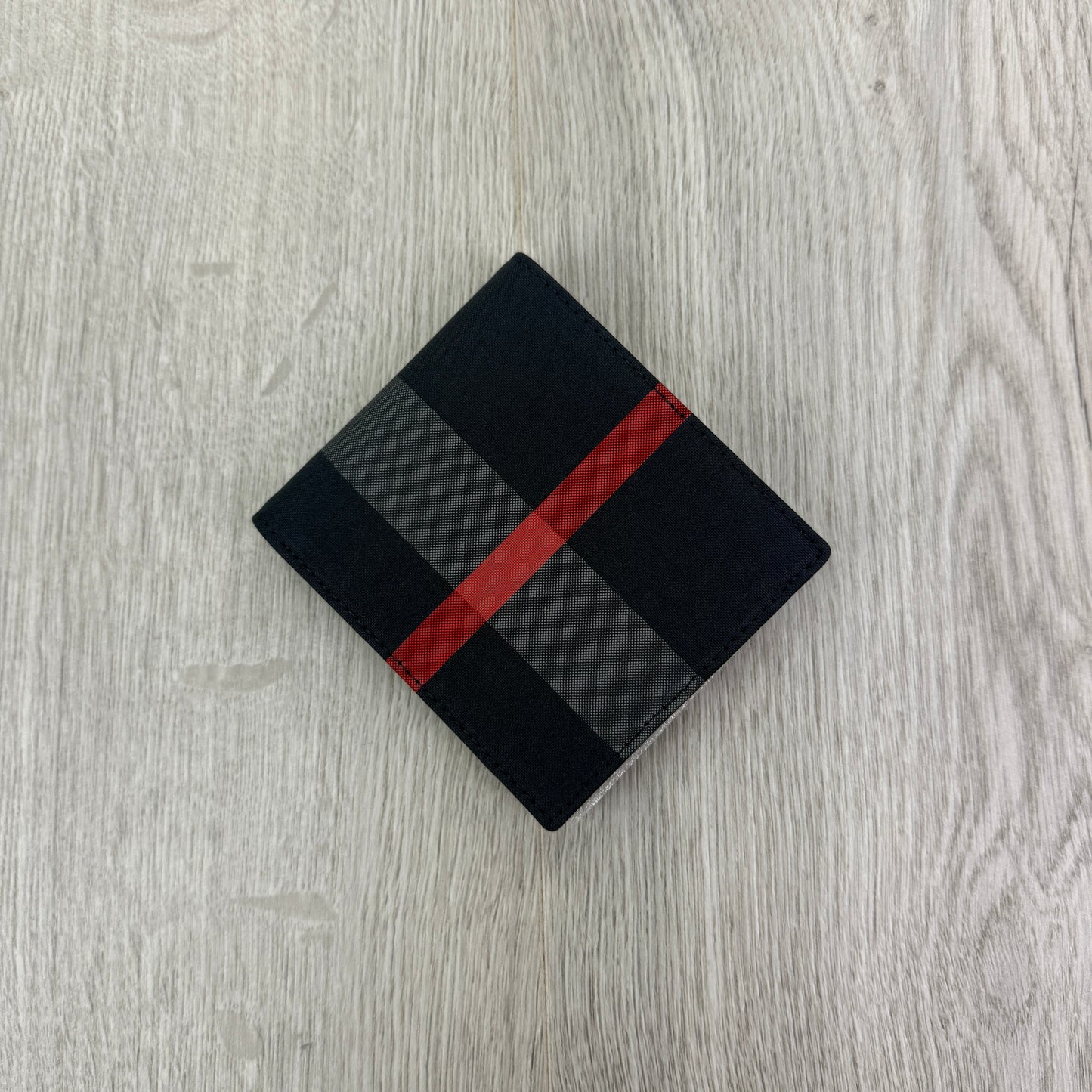 Burberry Men’s Exaggerated Check Bifold Wallet