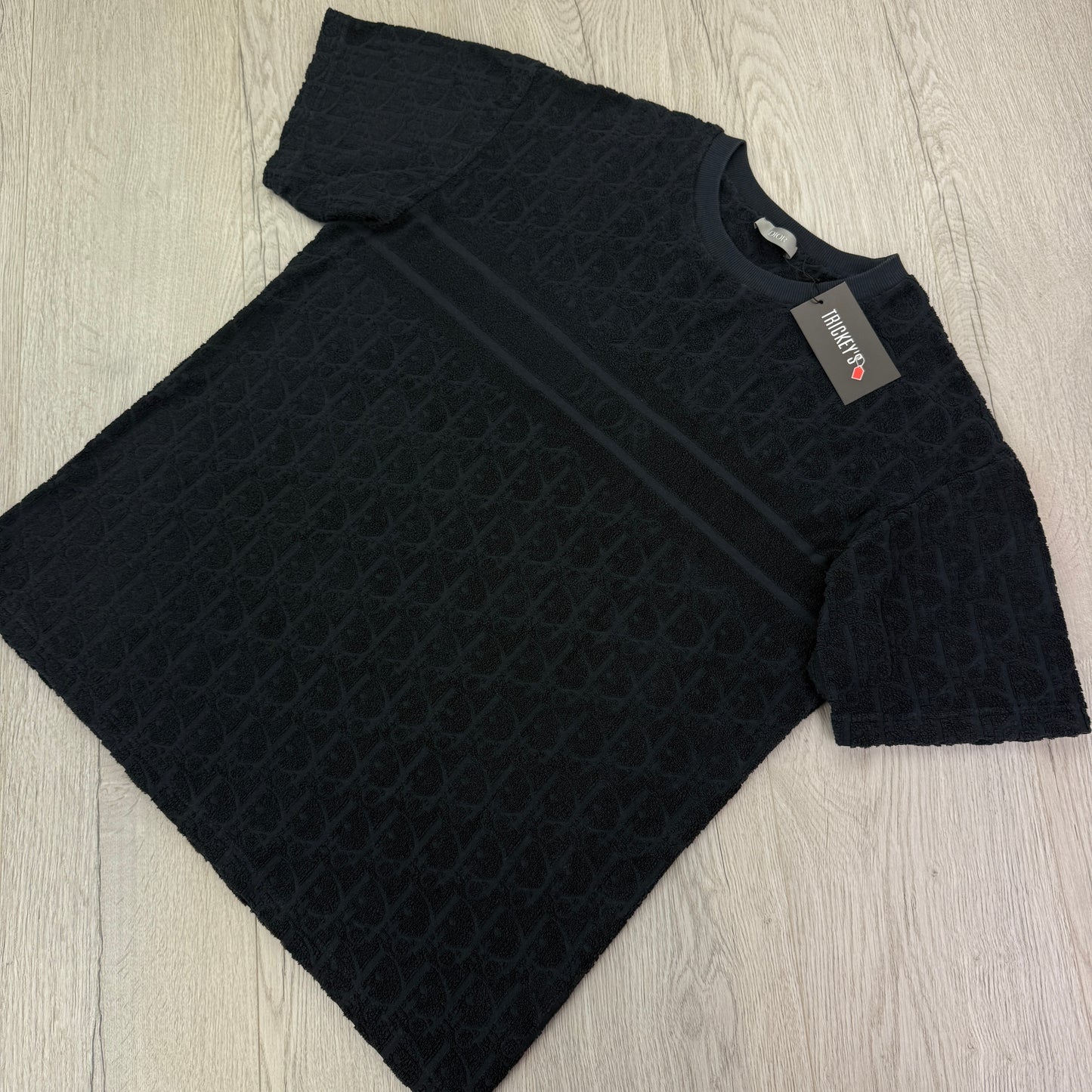 Dior Men’s Navy Oblique Towel T-shirt - Small Oversized