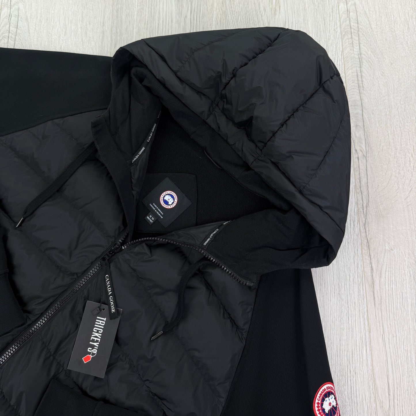 Canada Goose Men’s Black Zip-up Padded Cotton Hoodie - XXL