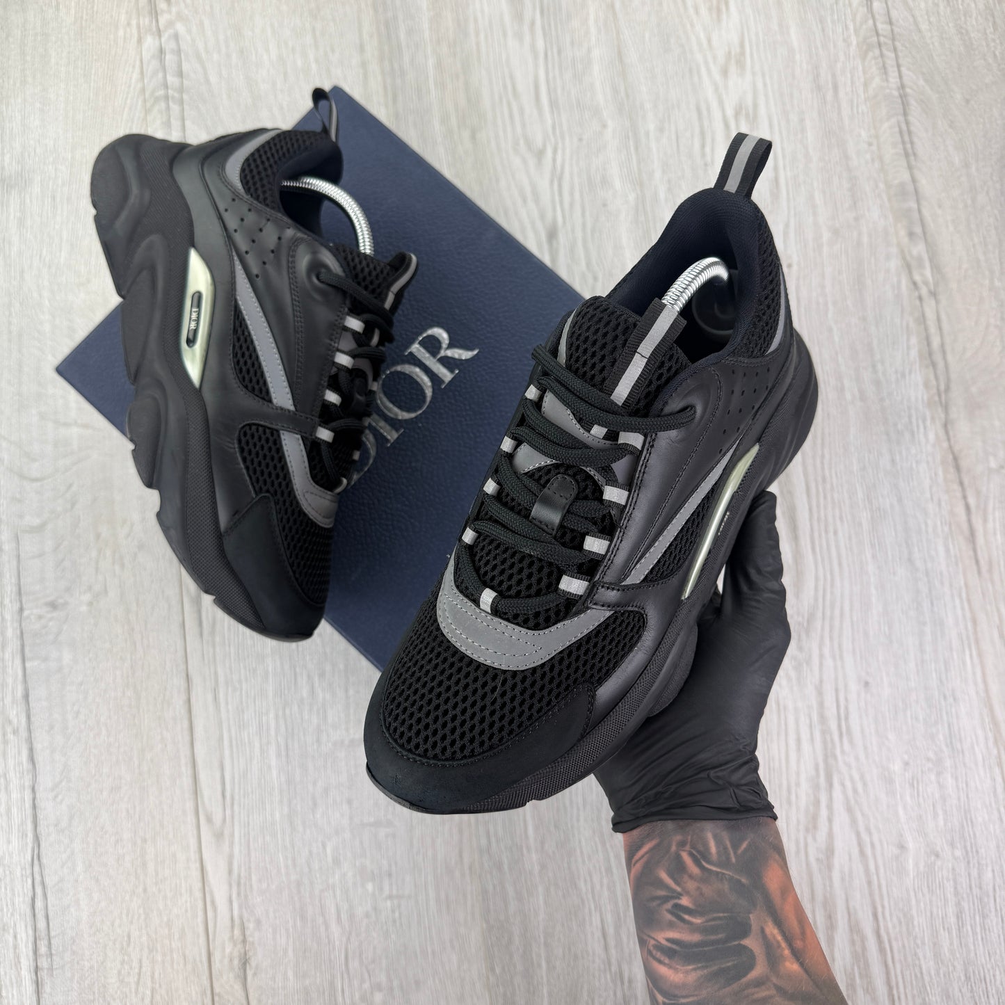 Dior B22 Men’s Triple Black Runners - 43 (Fit Uk 8.5)