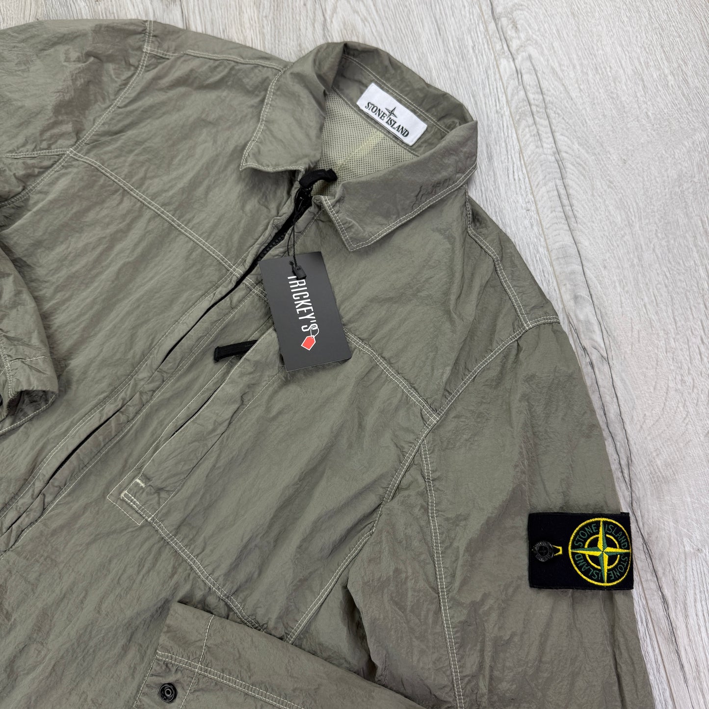 Stone Island Men’s Metal Nylon Zip-up Overshirt - Small