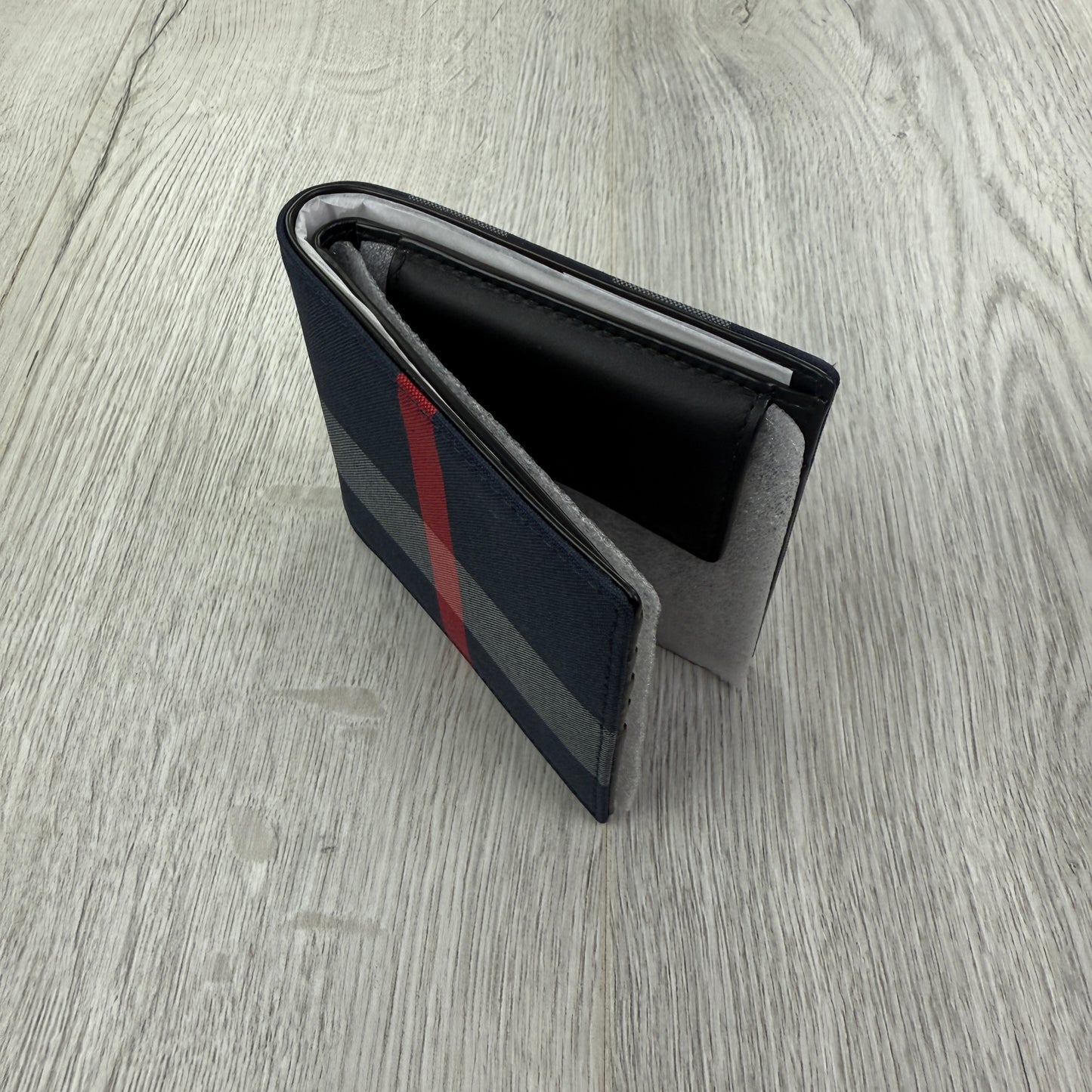 Burberry Men’s Exaggerated Check Bifold Wallet