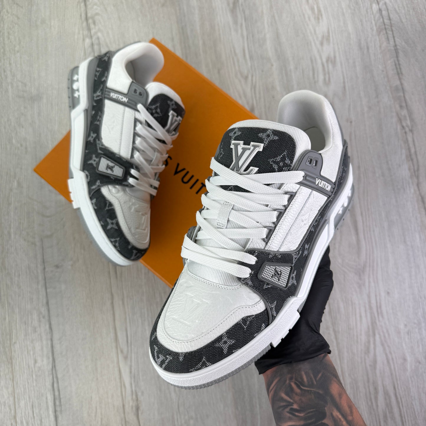 Louis Vuitton Men’s Grey White Sneakers - Uk 9 (Fit 10)