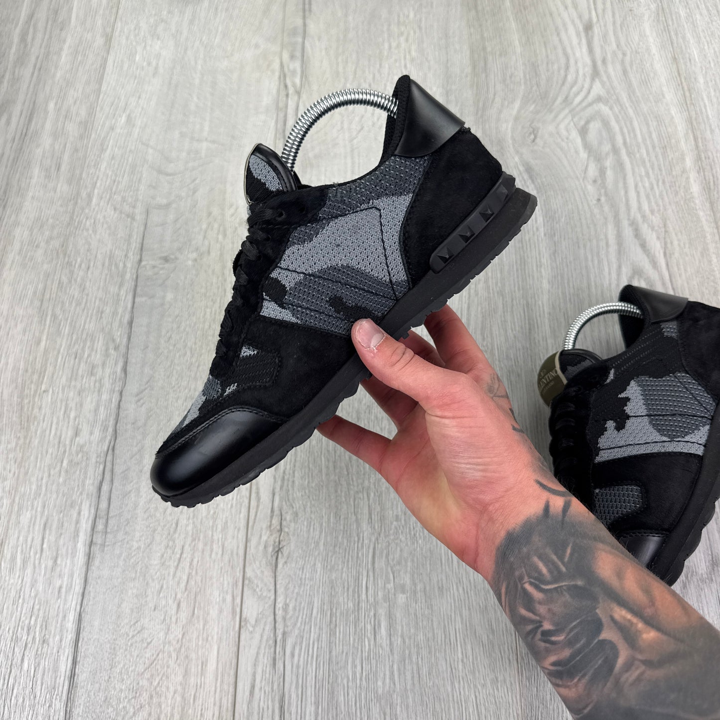 Valentino Men’s Black Camo Mesh Rockrunner