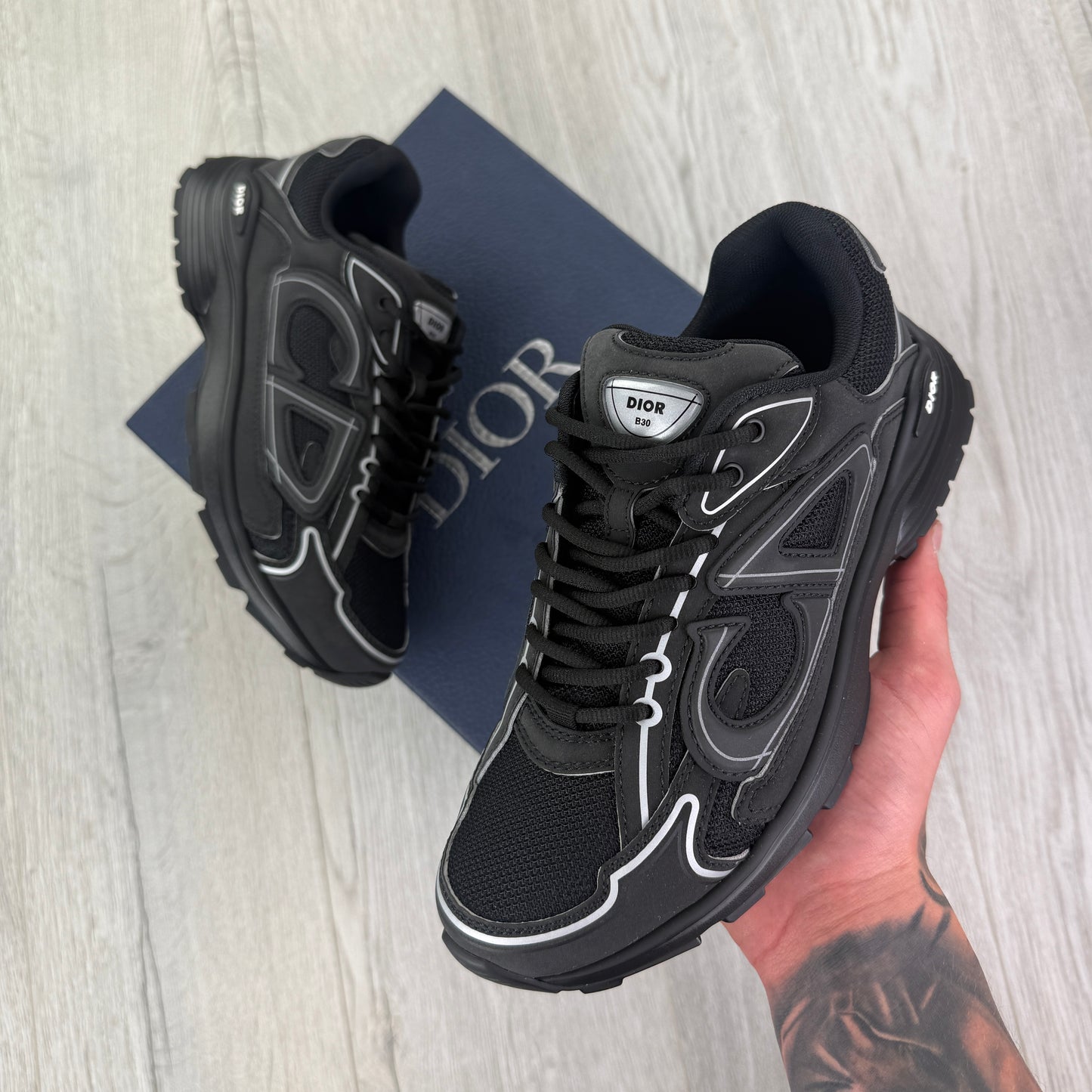 Dior B30 Men’s Triple Black Trainers - 39.5 (Fit Uk 6)