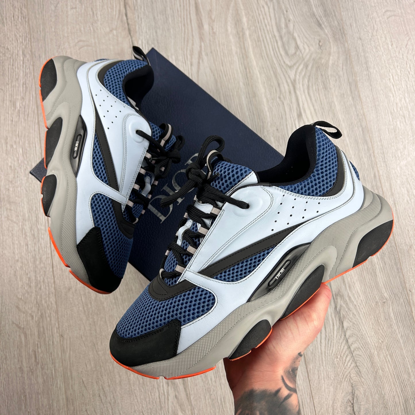 Dior B22 Light Blue Runners Orange Bottom - 41 (Fit Uk 7)