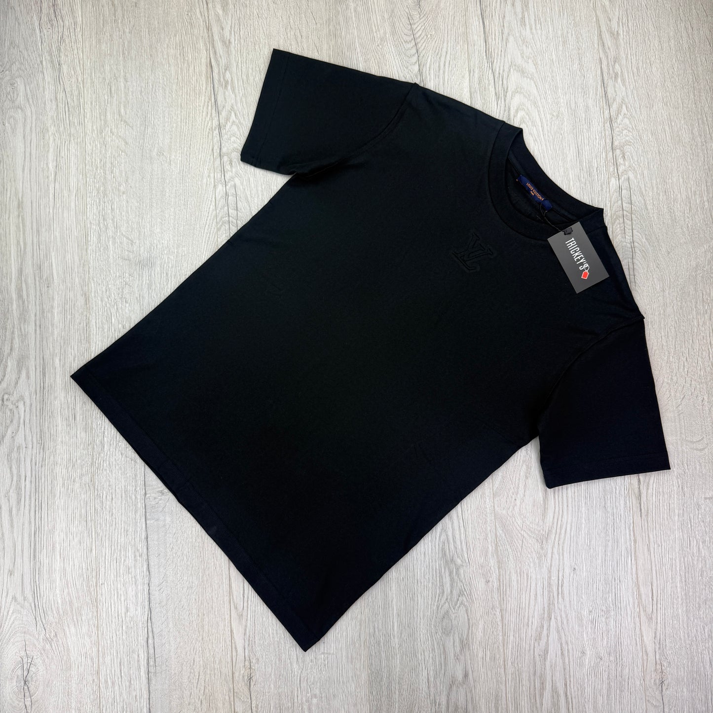 Louis Vuitton Men’s Black Embossed Logo T-shirt - Small