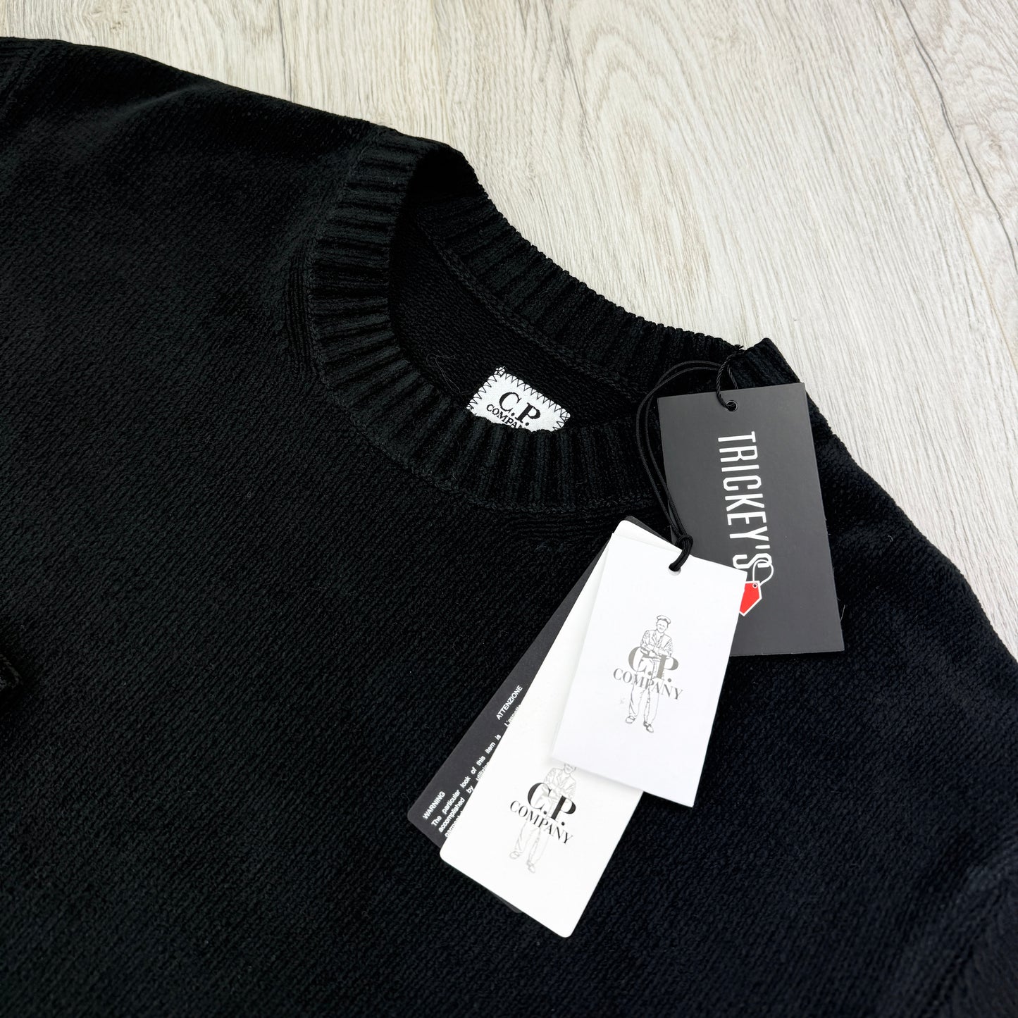 Cp Company Men’s Black Knitwear Crewneck Jumper