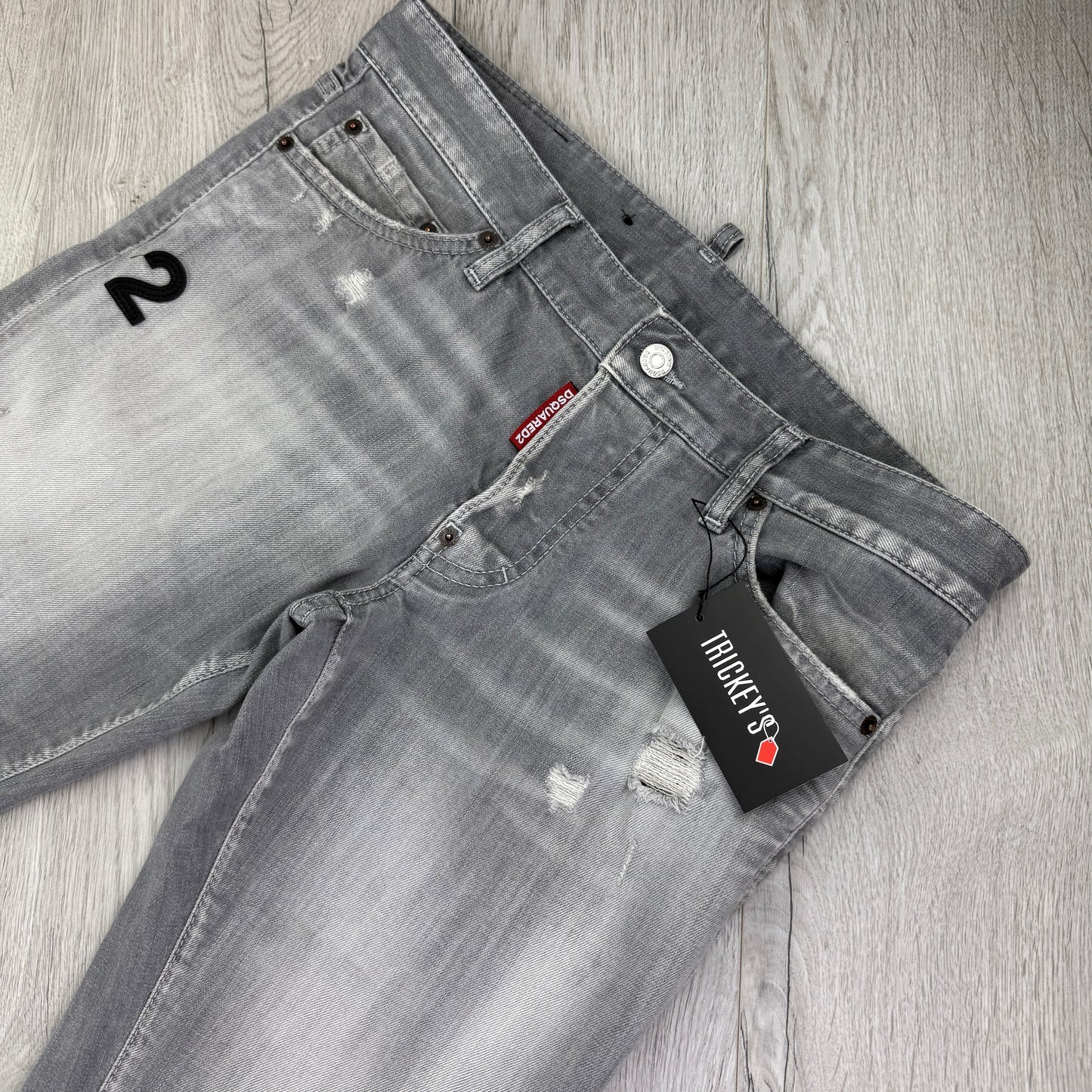 Dsquared2 Men’s Grey Distressed Slim Jeans - 48 (Uk 31/32)