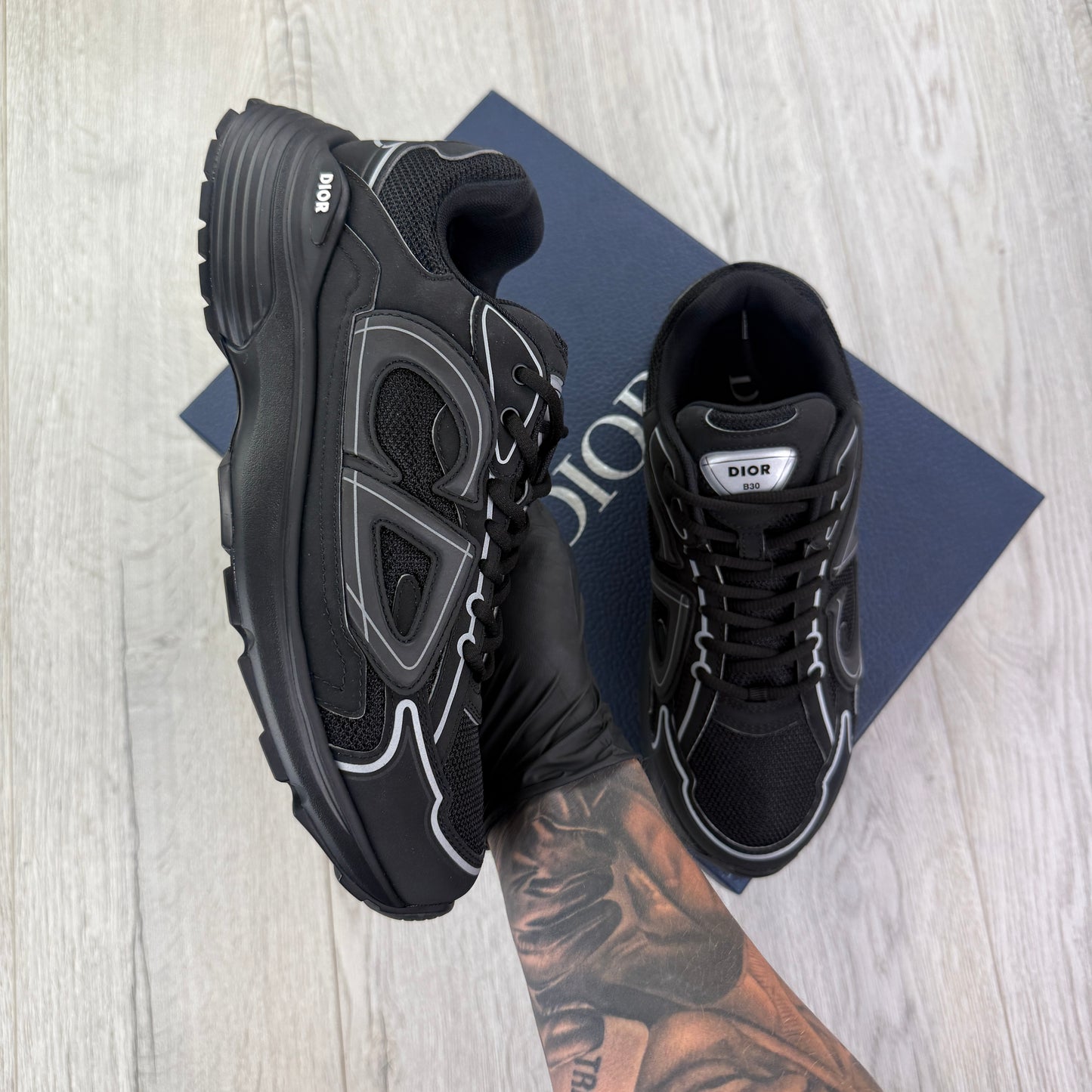 Dior B30 Men’s Triple Black Trainers - 41 (Fit Uk 7)