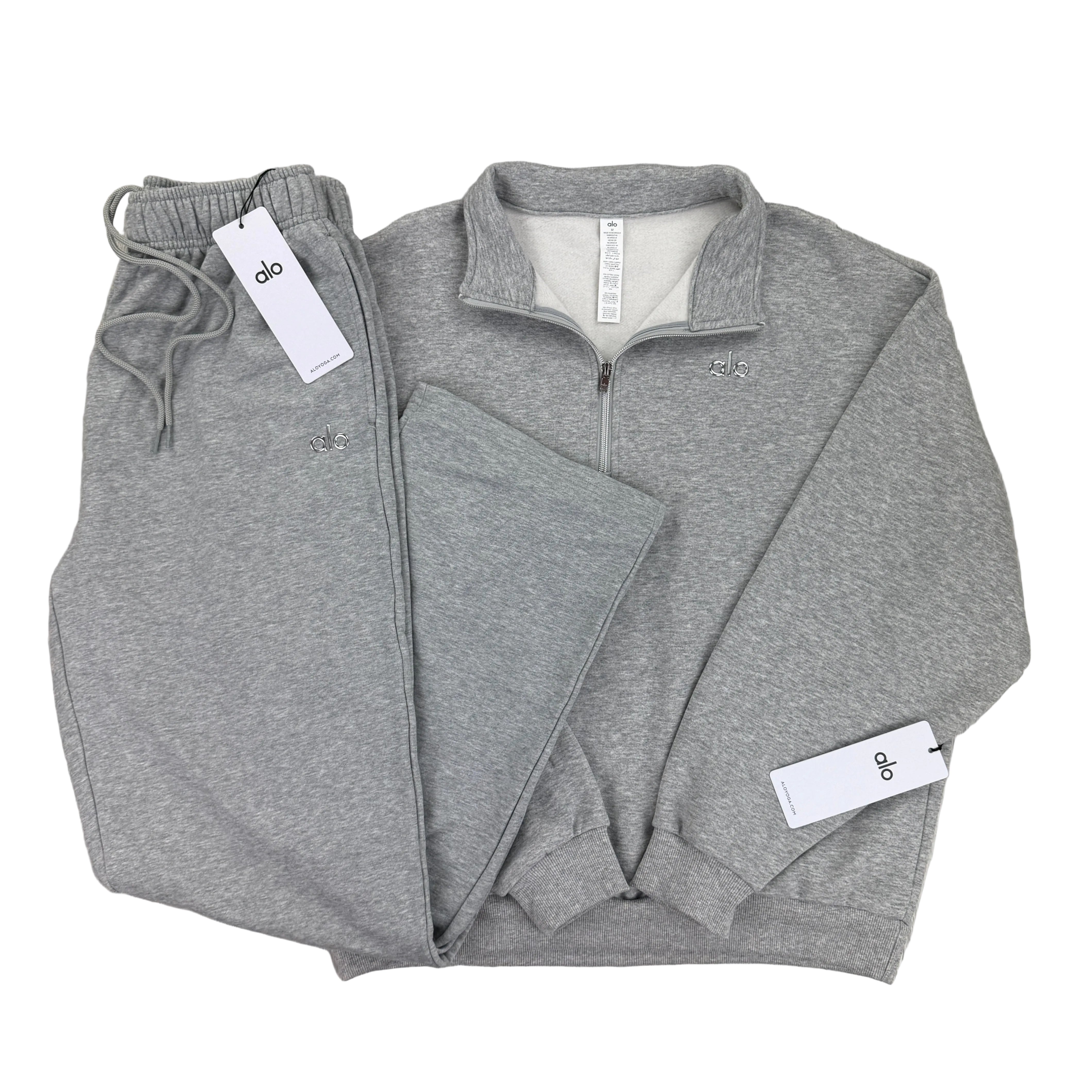 Alo Men's Grey Full Tracksuit Relaxed Fit – Trickey.store