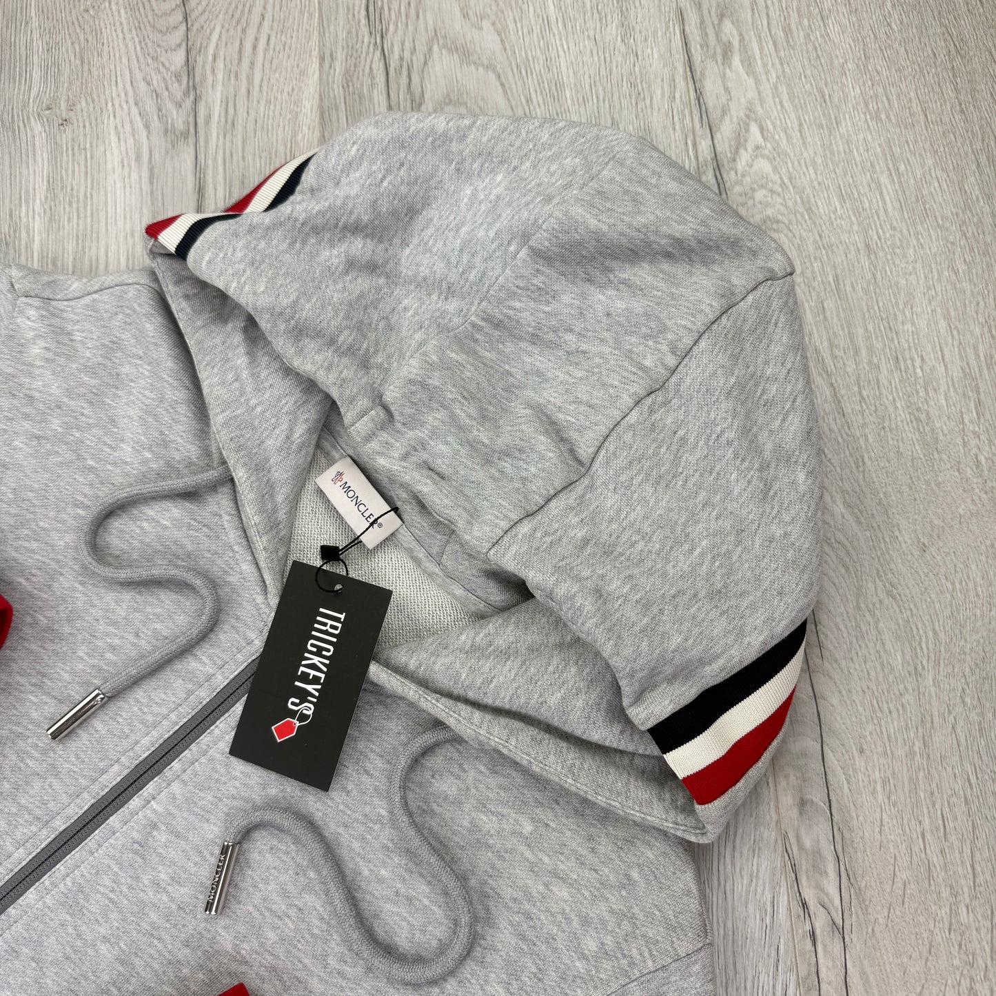 Moncler Men’s Maglia Zip-up Grey Hoodie - Medium
