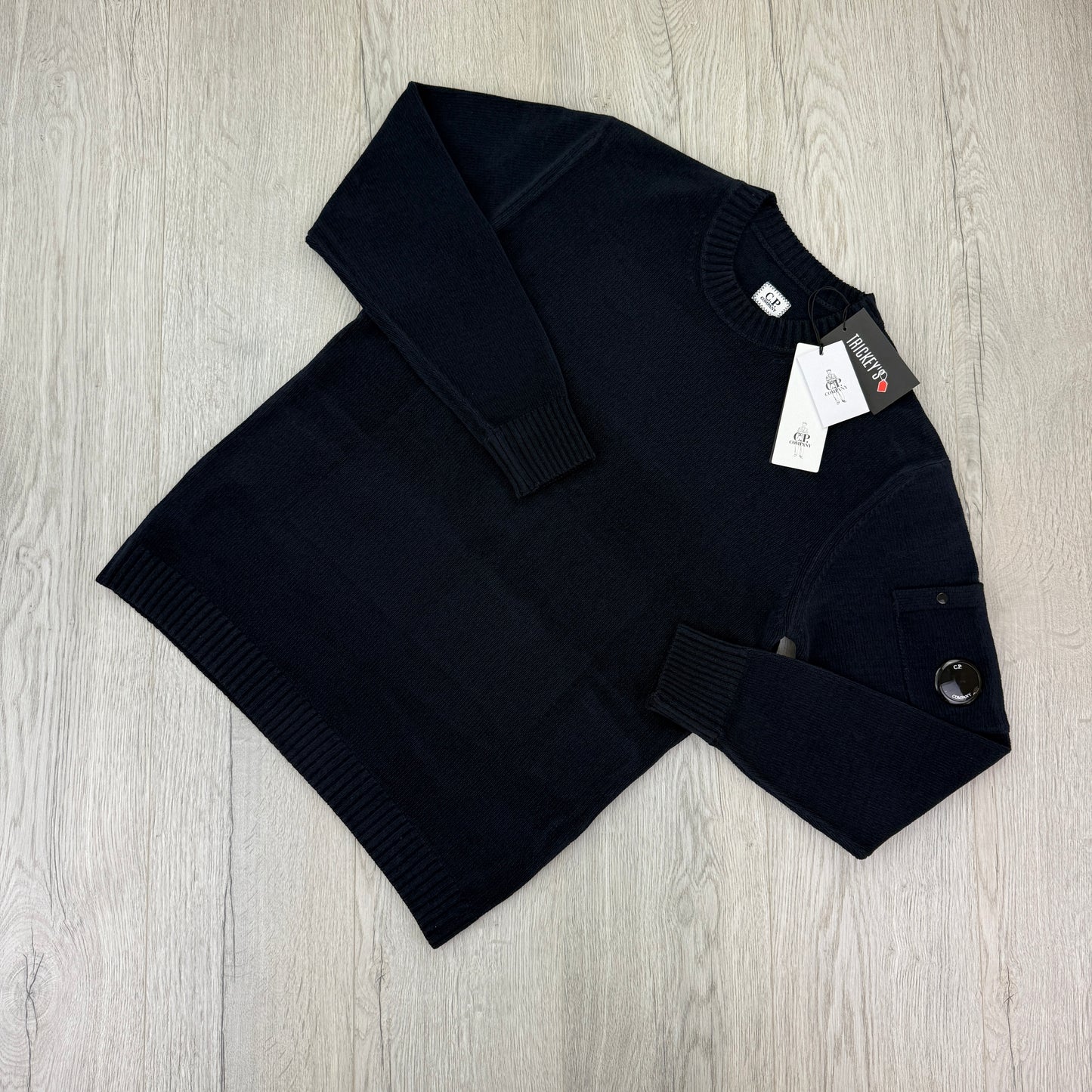Cp Company Men’s Navy Knitwear Crewneck Jumper