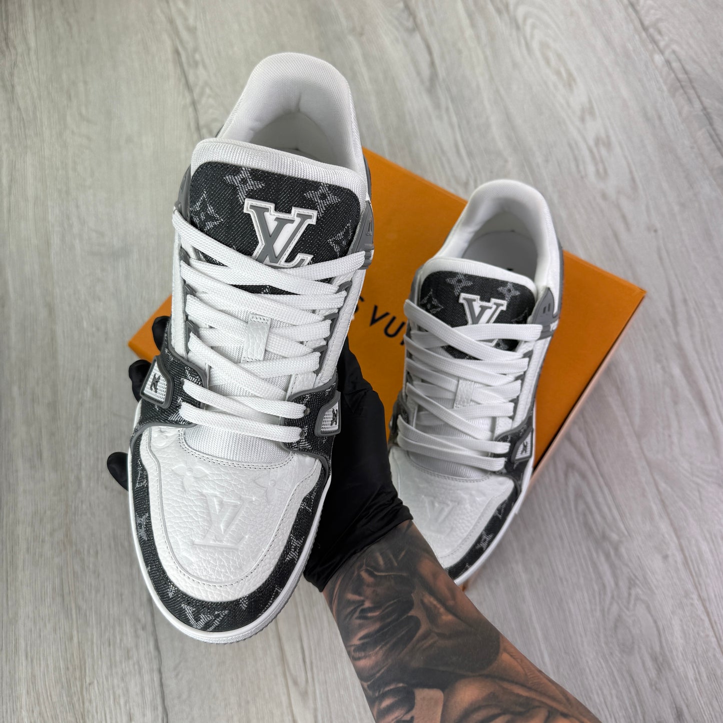 Louis Vuitton Men’s Grey White Sneakers - Uk 9 (Fit 10)