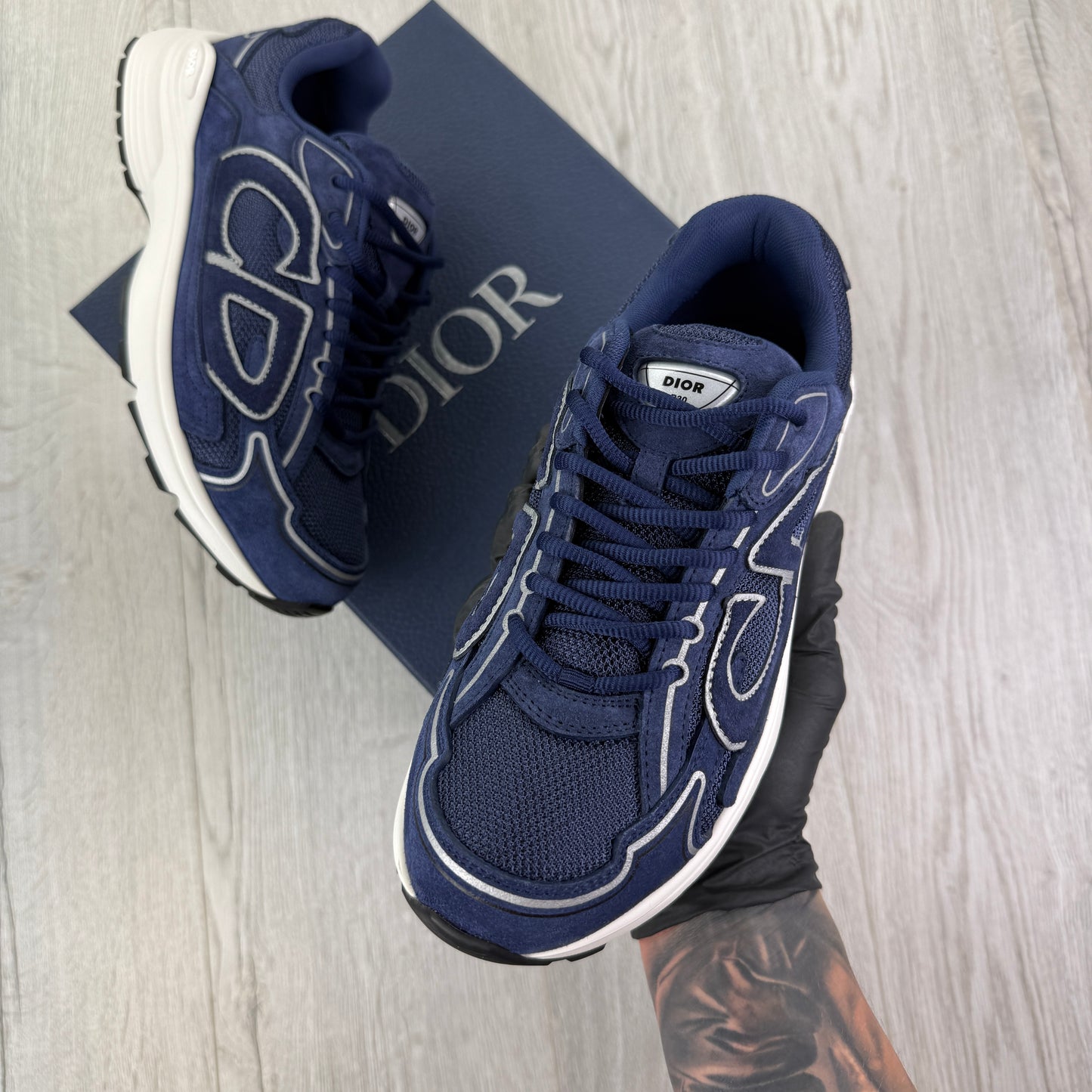 Dior B30 Men’s Full Suede Navy Trainers - 40 (Uk 6/6.5)