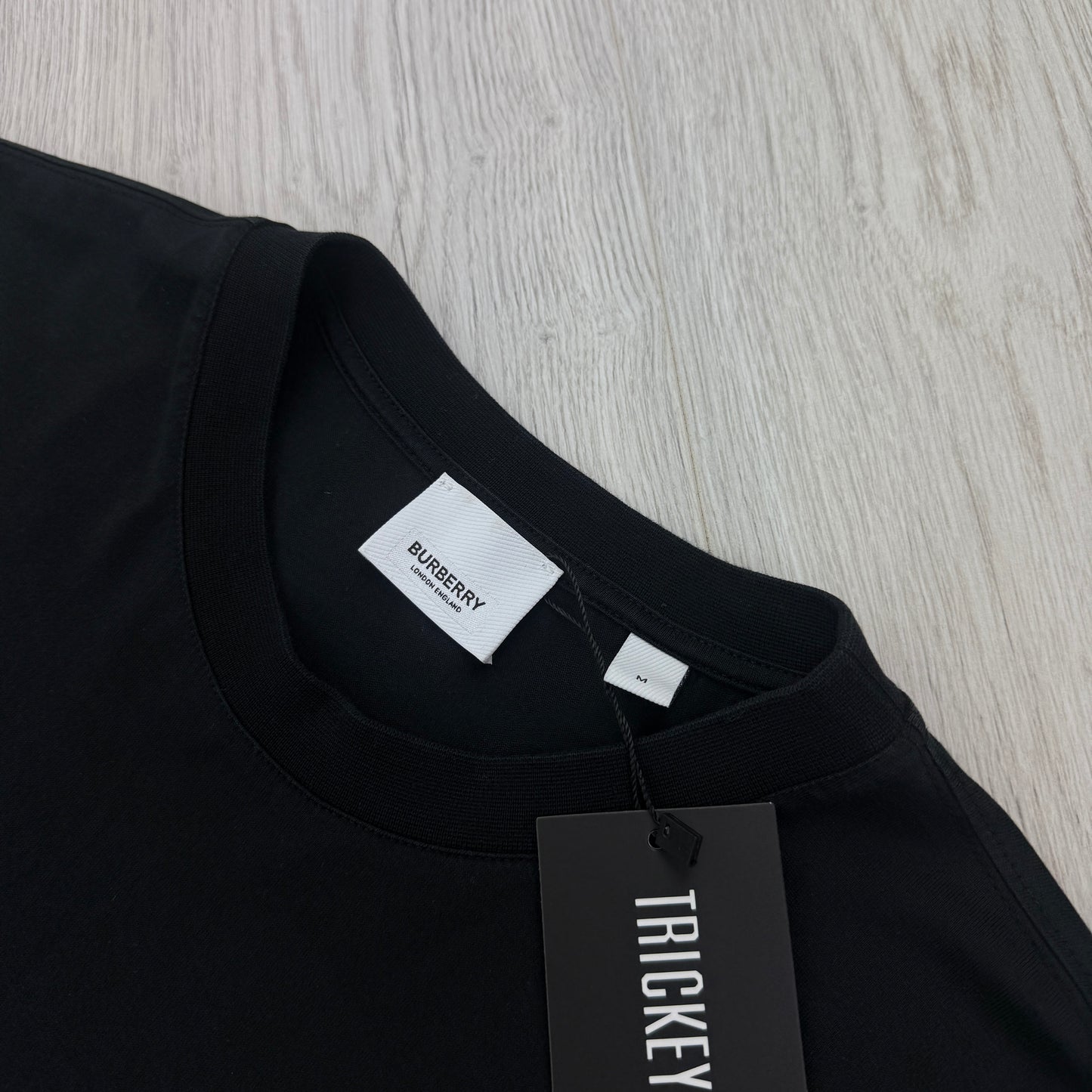 Burberry Men’s Black T-shirt TB Logo - Medium