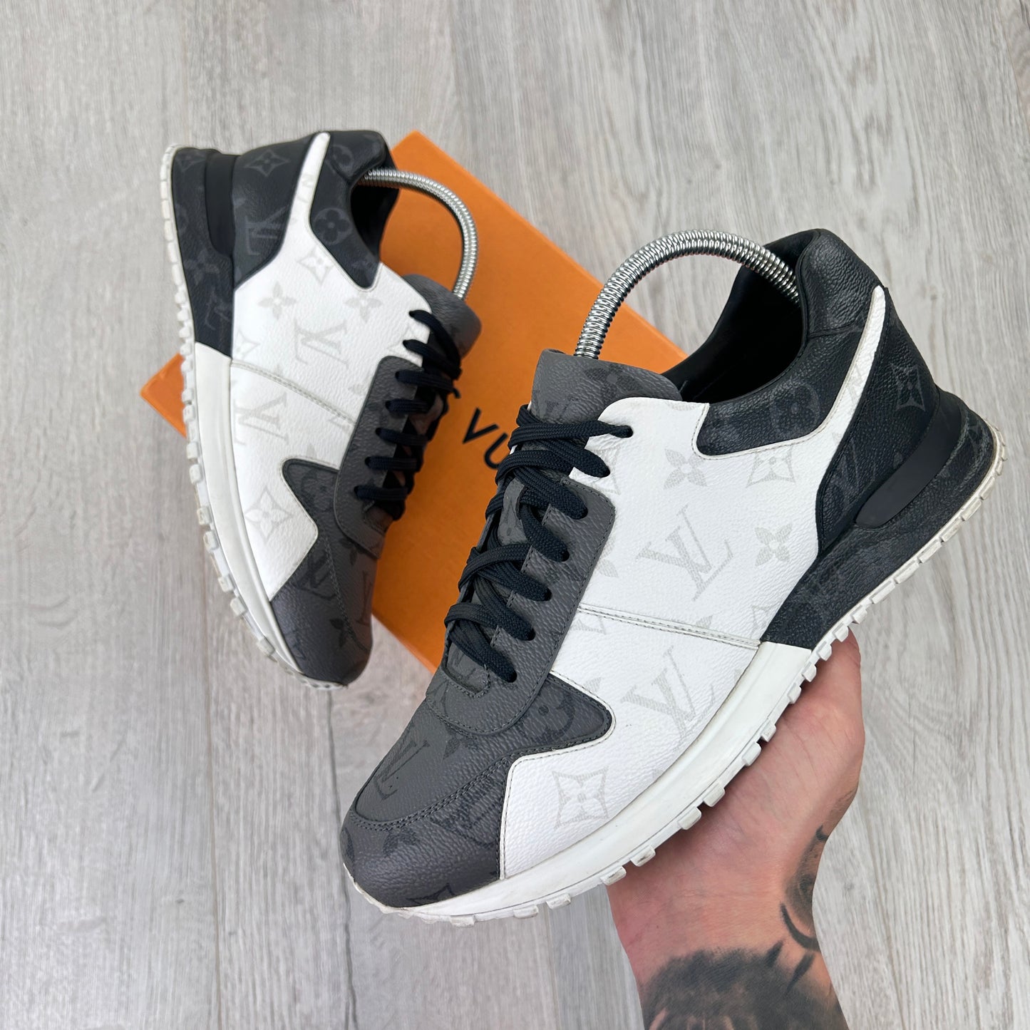 Louis Vuitton Men’s Monogram Black White Grey Run Away Trainers - Uk 6 (Fit Uk 7)