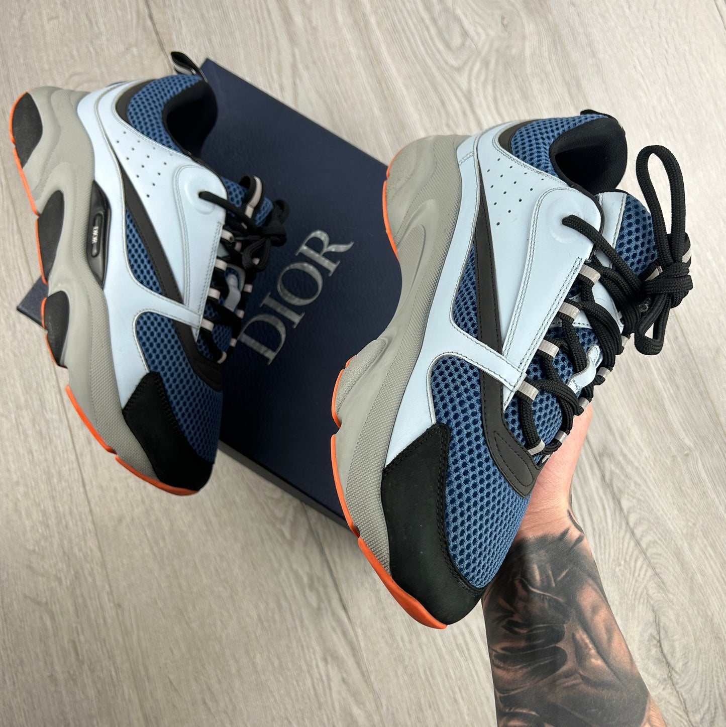 Dior B22 Light Blue Runners Orange Bottom - 41 (Fit Uk 7)