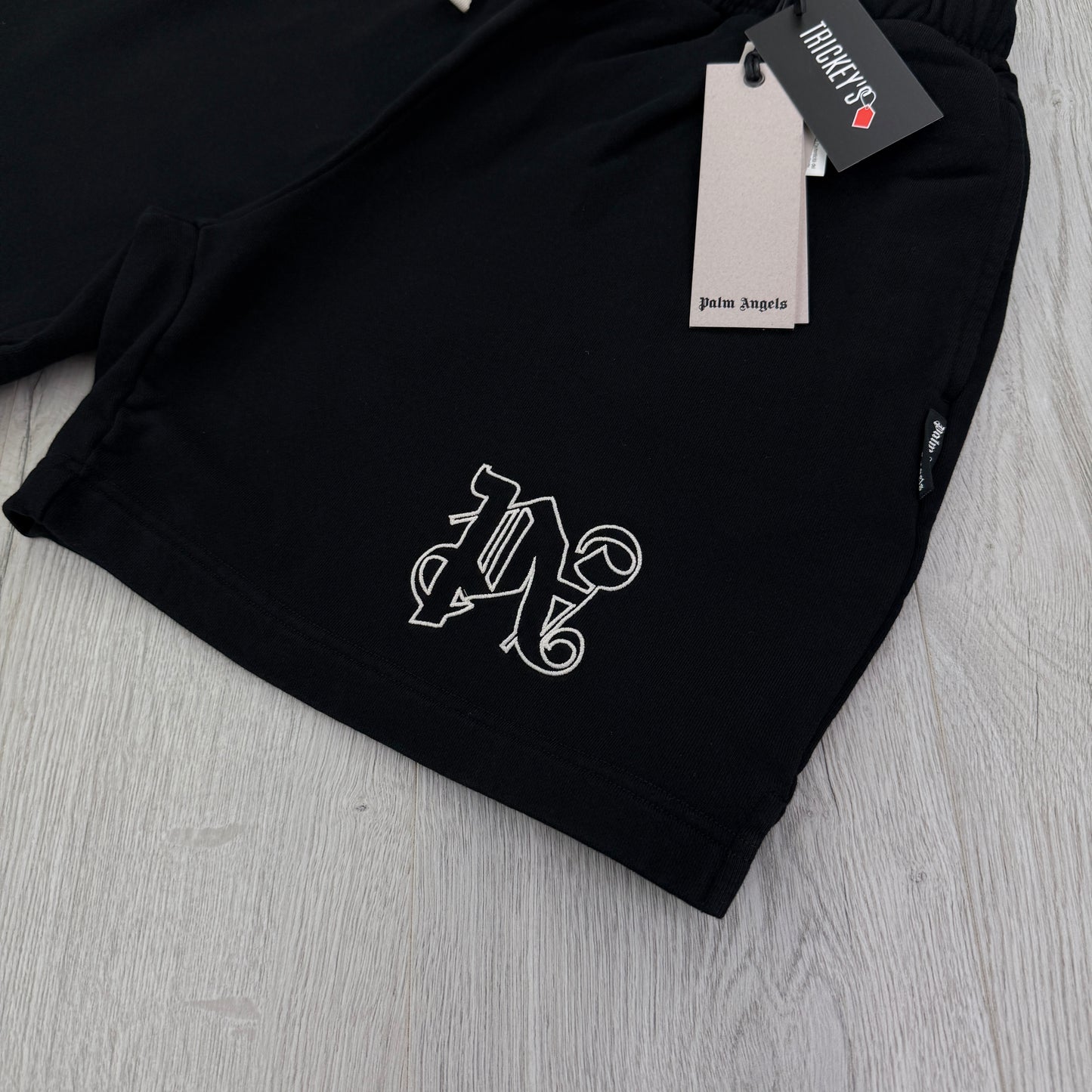 Palm Angels Men’s Black PA Logo Jersey Shorts