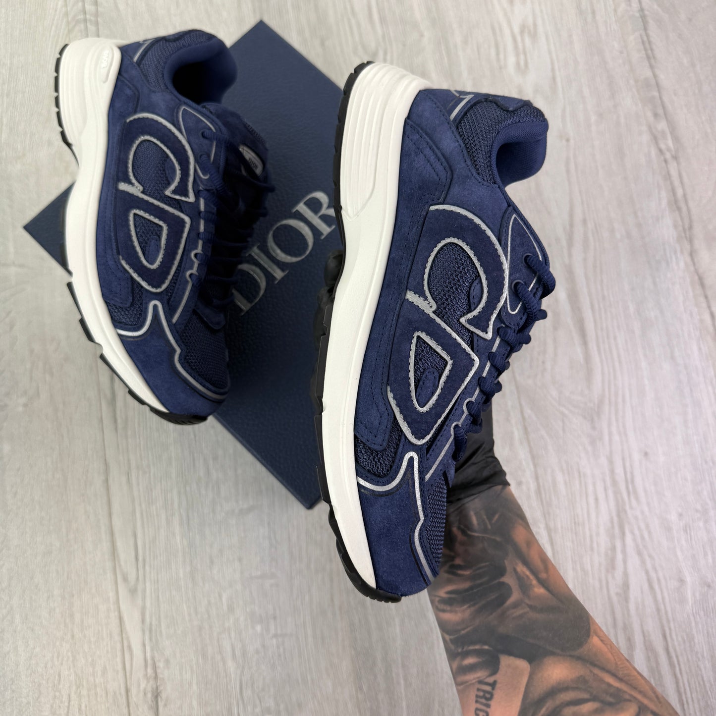 Dior B30 Men’s Full Suede Navy Trainers - 40 (Uk 6/6.5)