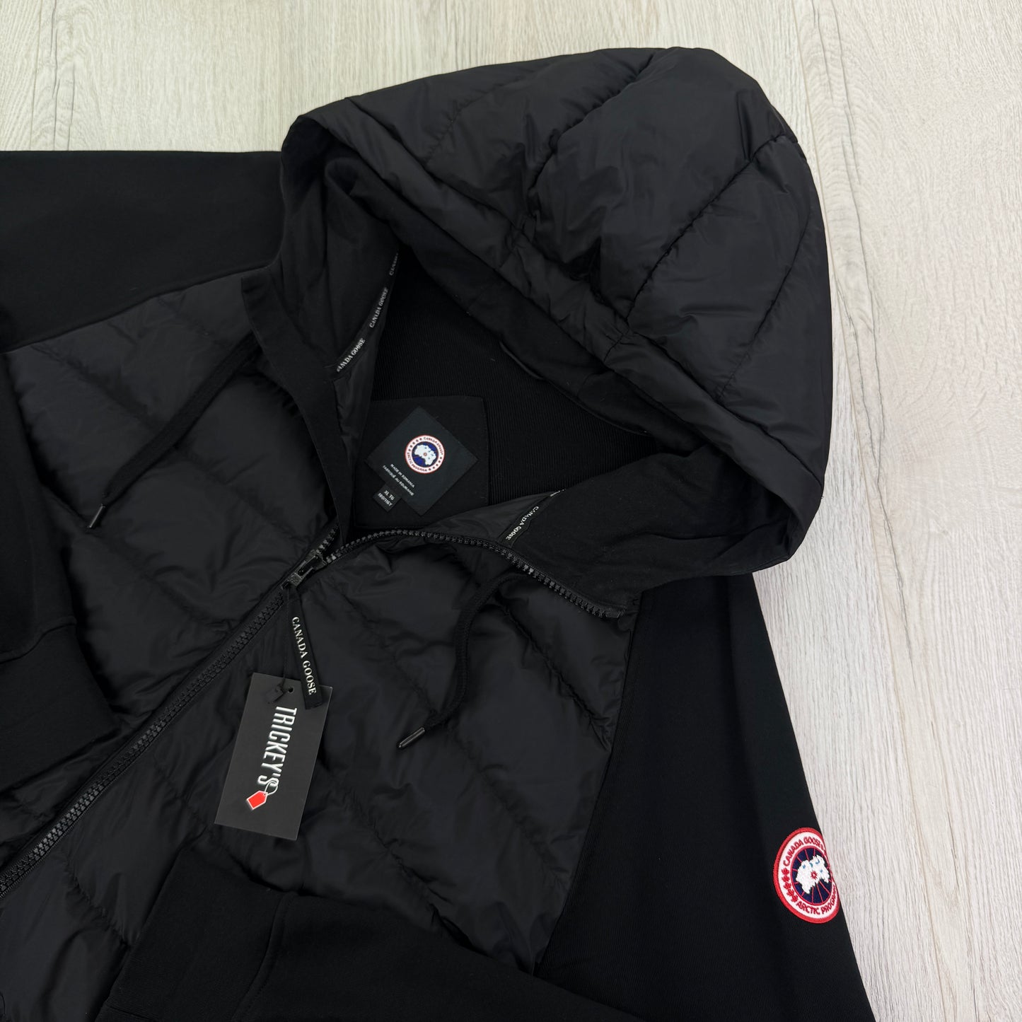 Canada Goose Men’s Black Zip-up Padded Cotton Hoodie - XXL
