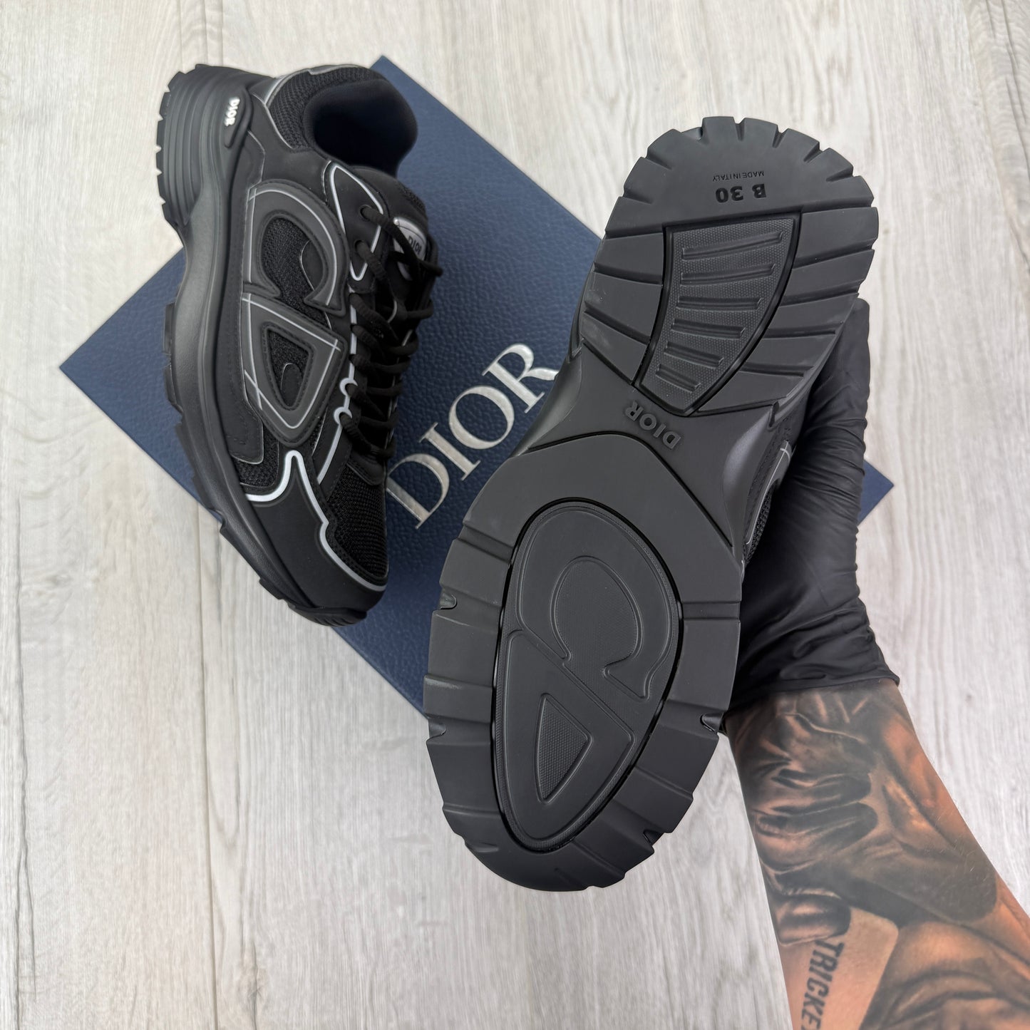Dior B30 Men’s Triple Black Trainers - 41 (Fit Uk 7)