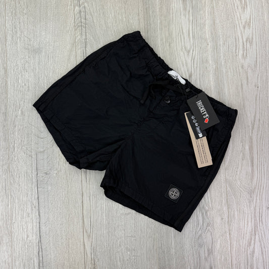 Stone Island Men’s Black Metal Nylon Swim Shorts