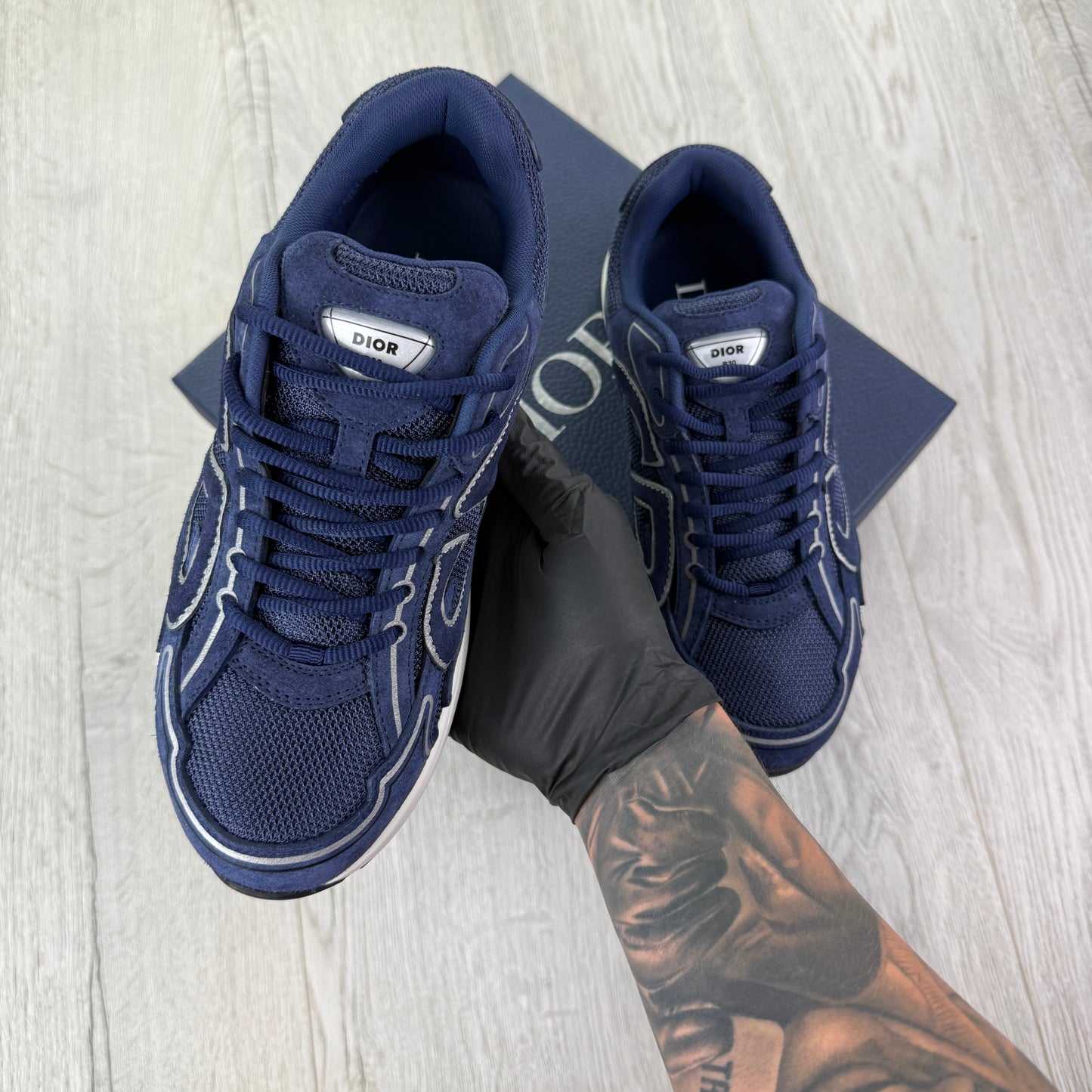 Dior B30 Men’s Full Suede Navy Trainers - 40 (Uk 6/6.5)