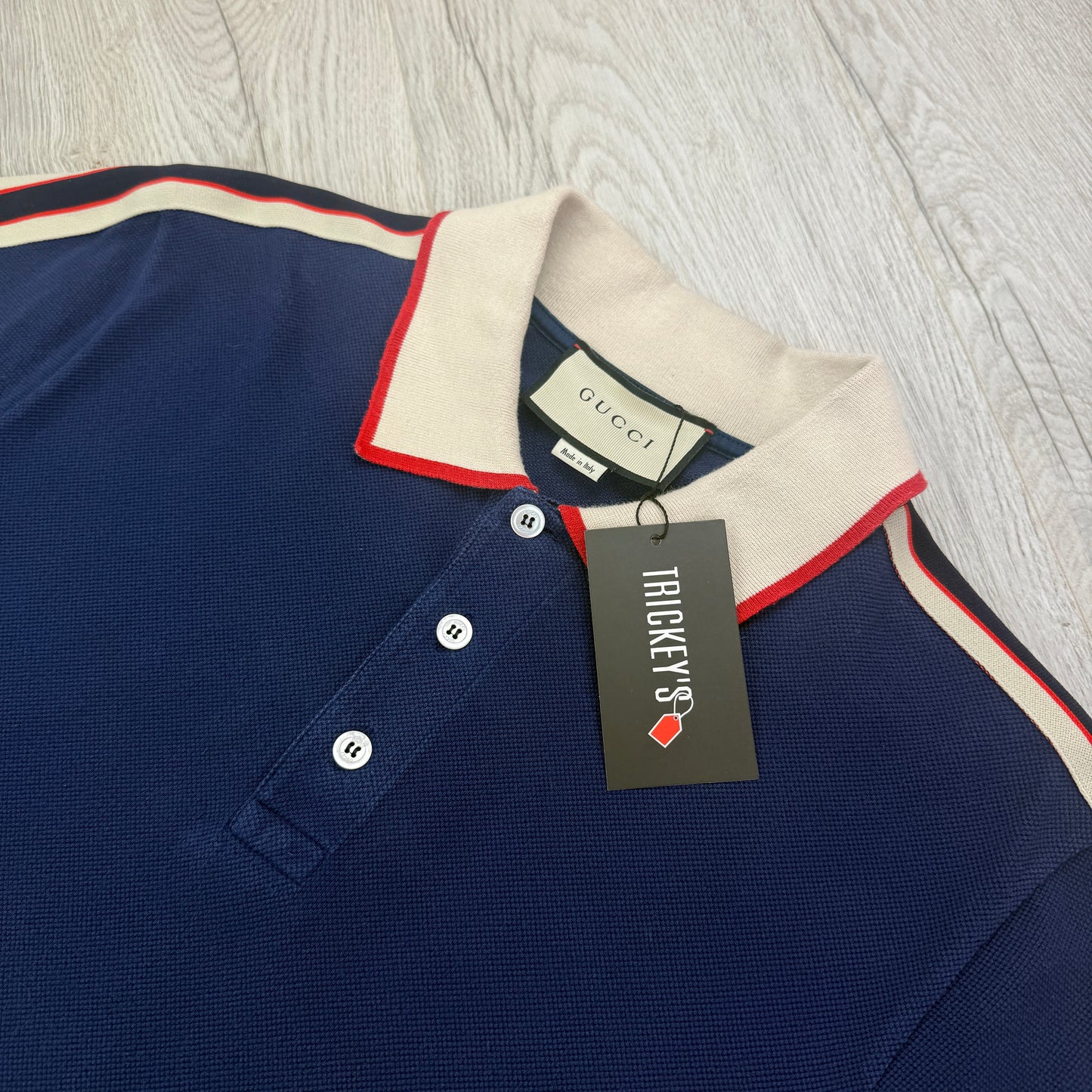 Gucci Men’s Royal Blue Shoulder Logo Polo - Large Slim