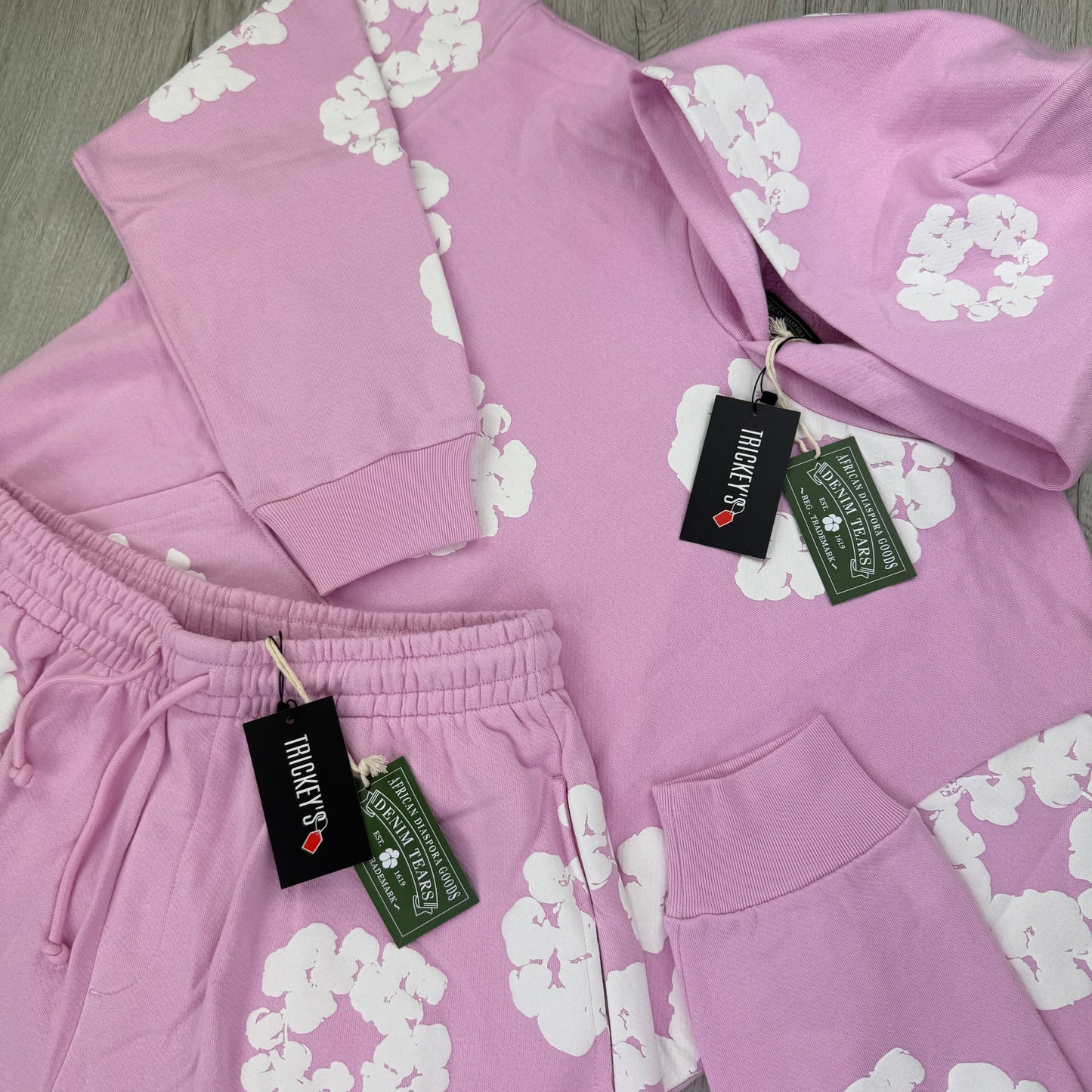 Denim Tears Men’s Pink Shorts & Hoodie Set