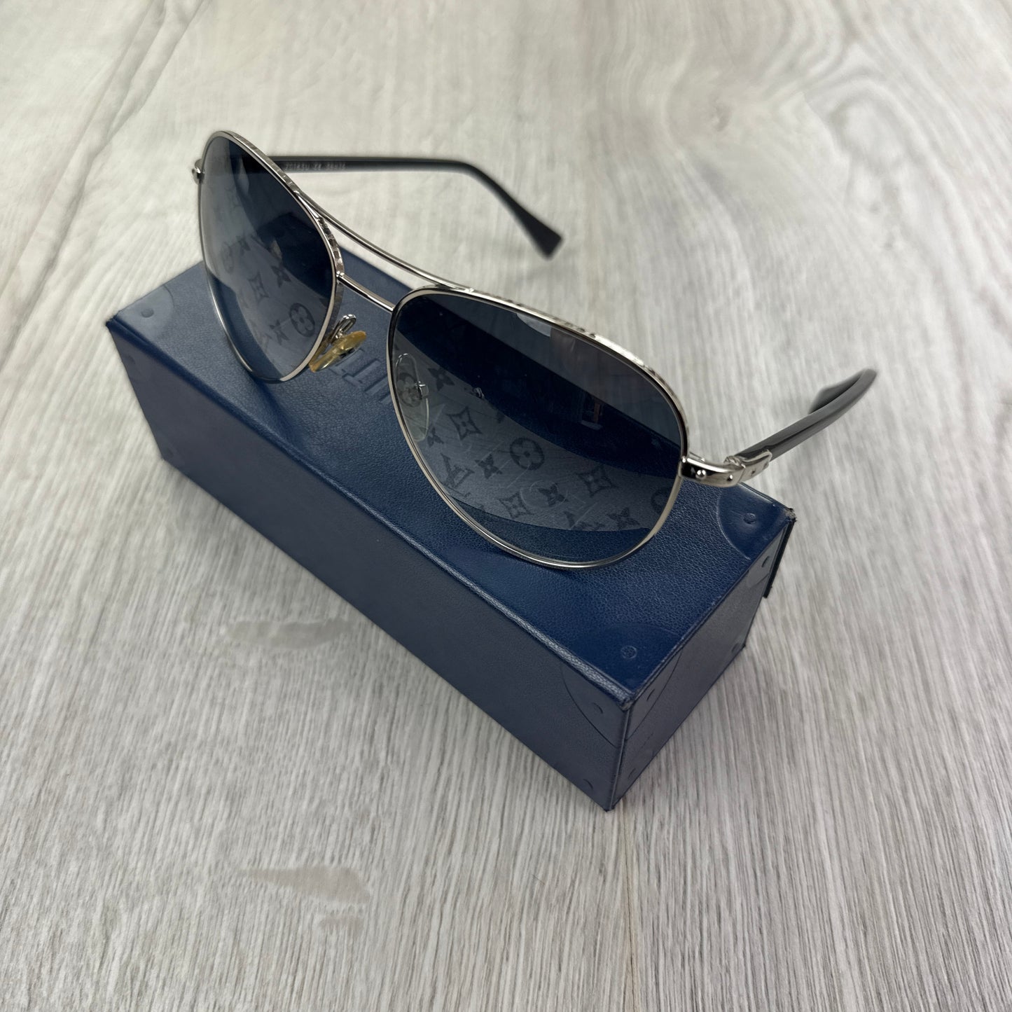 Louis Vuitton Men’s Aviator Silver Monogram Sunglasses