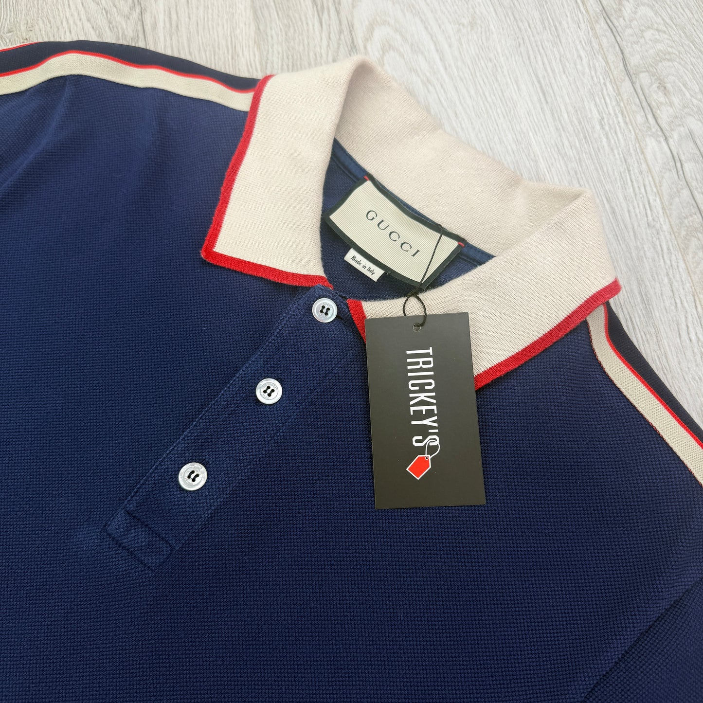 Gucci Men’s Royal Blue Shoulder Logo Polo - Large Slim